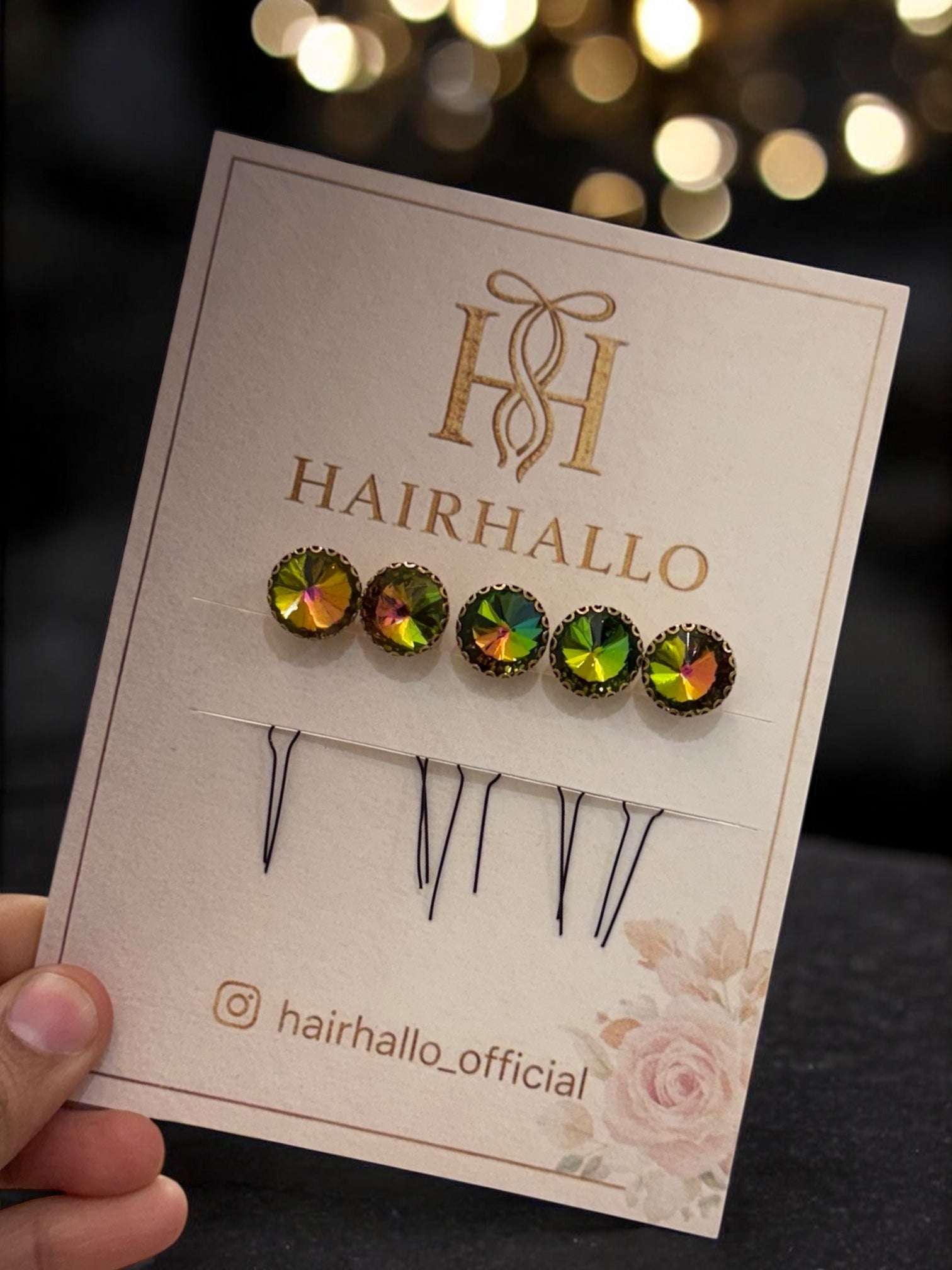 Rhinestone Round Pins (set of 10 pins)