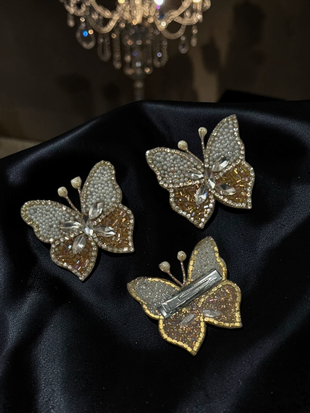 Moonlit Butterfly Clips (set of 3)