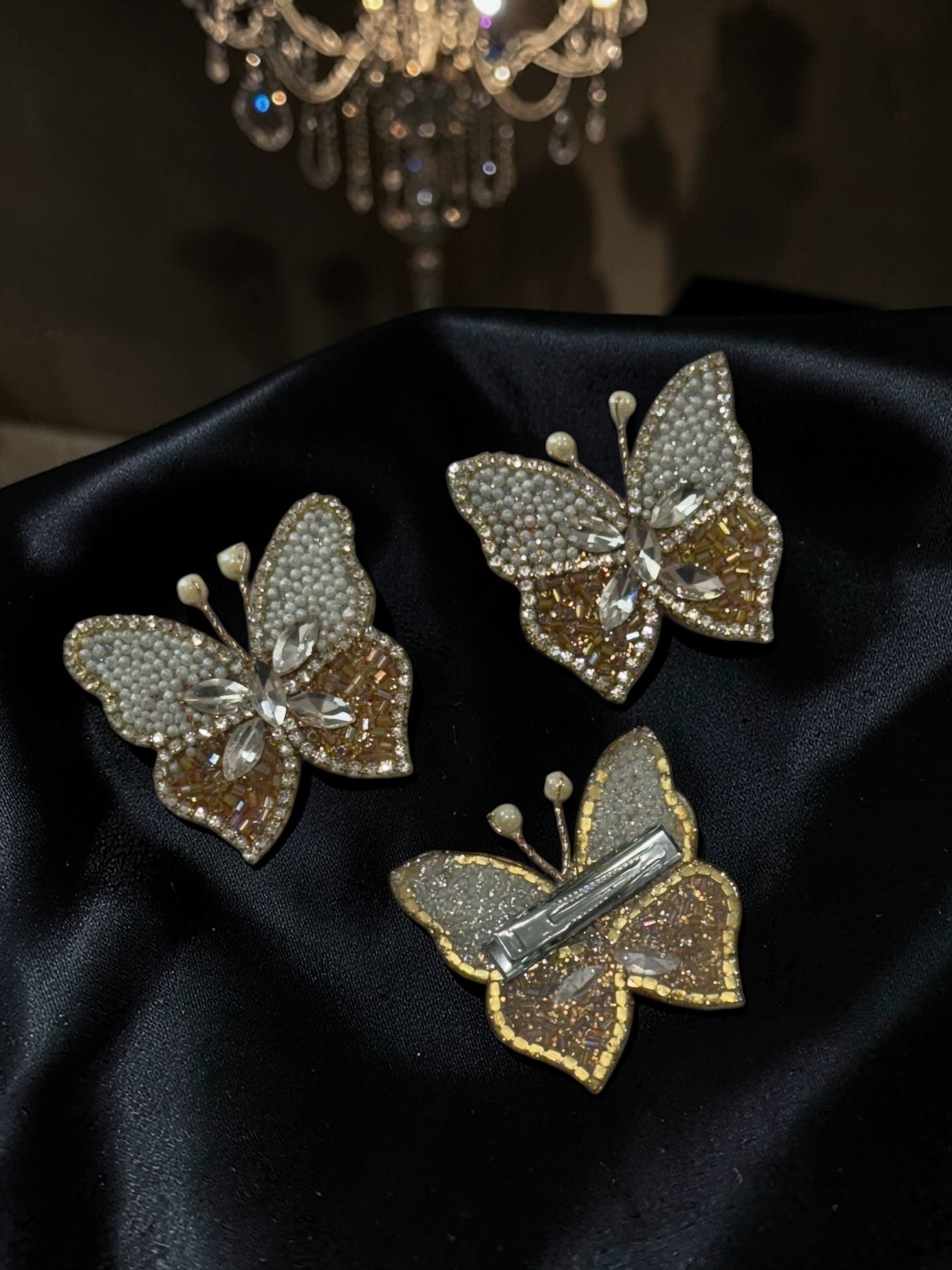 Moonlit Butterfly Clips (set of 3)