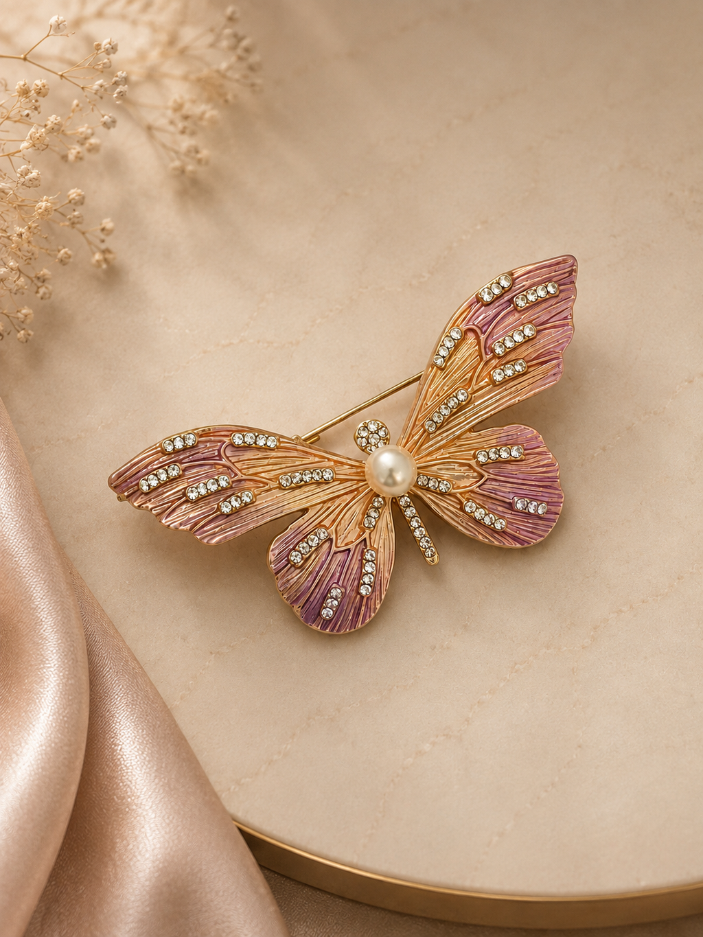Rosé Butterfly Brooch (1pc)