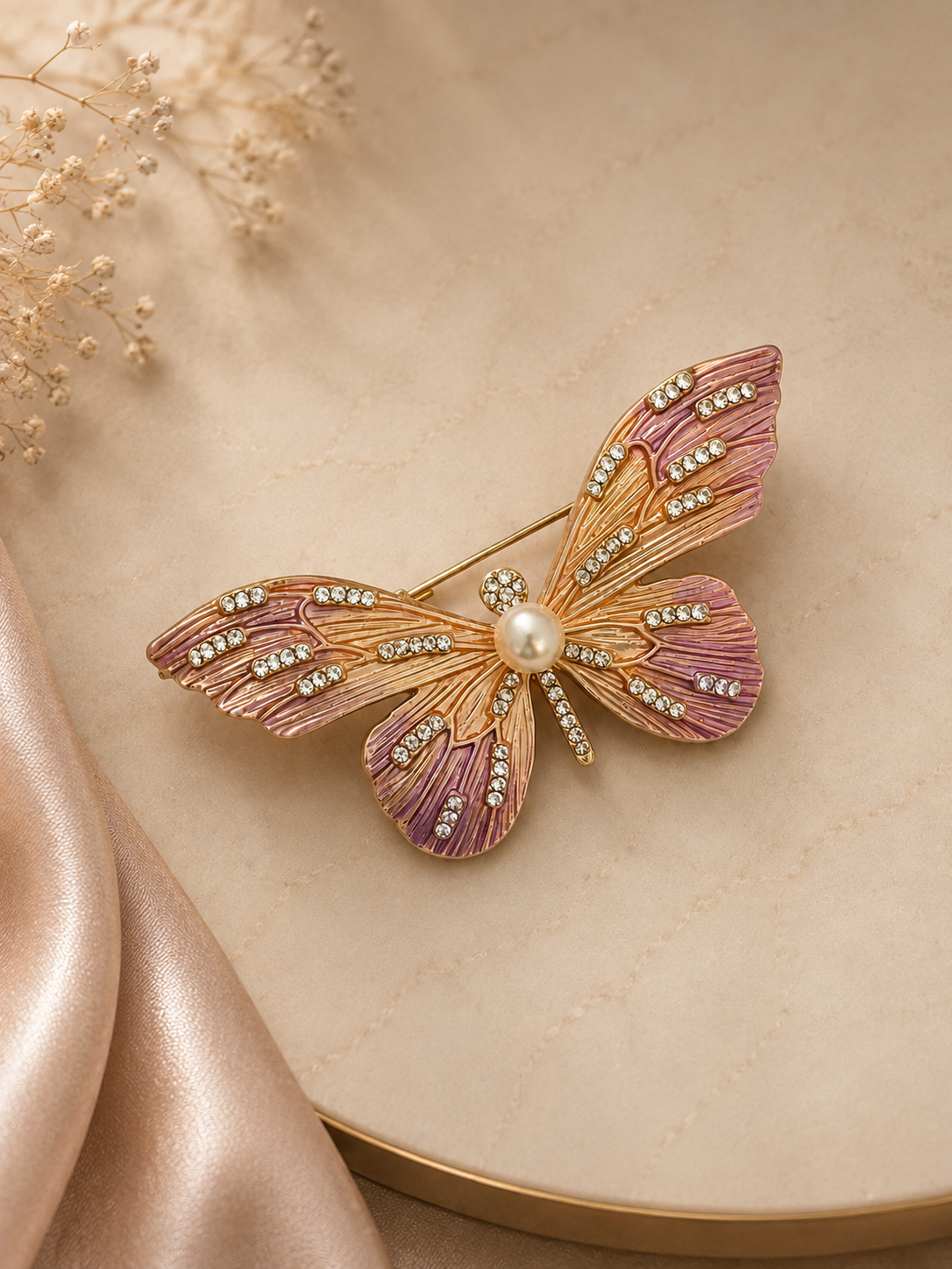Rosé Butterfly Brooch (1pc)