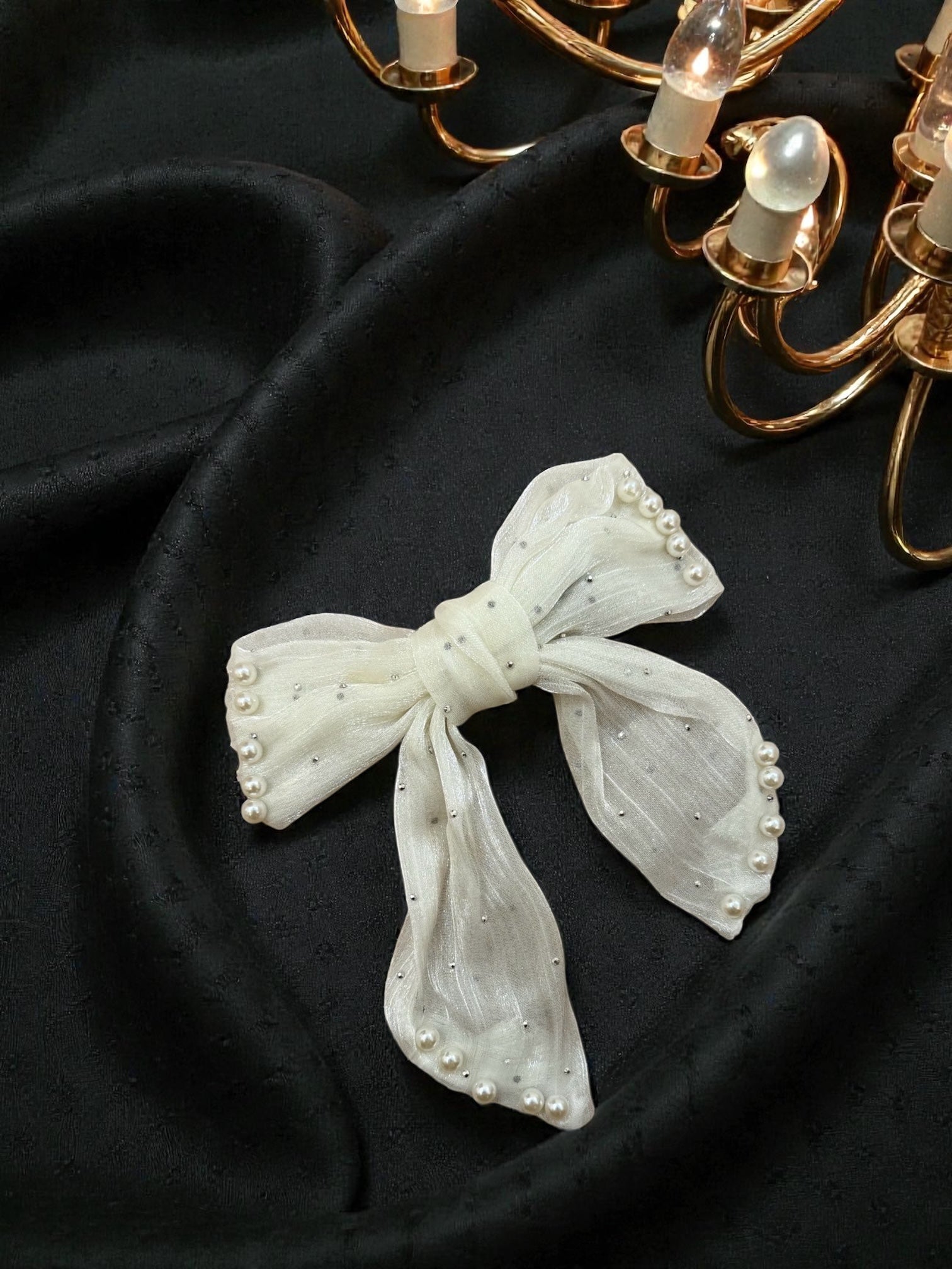 Midnight Pearl bow