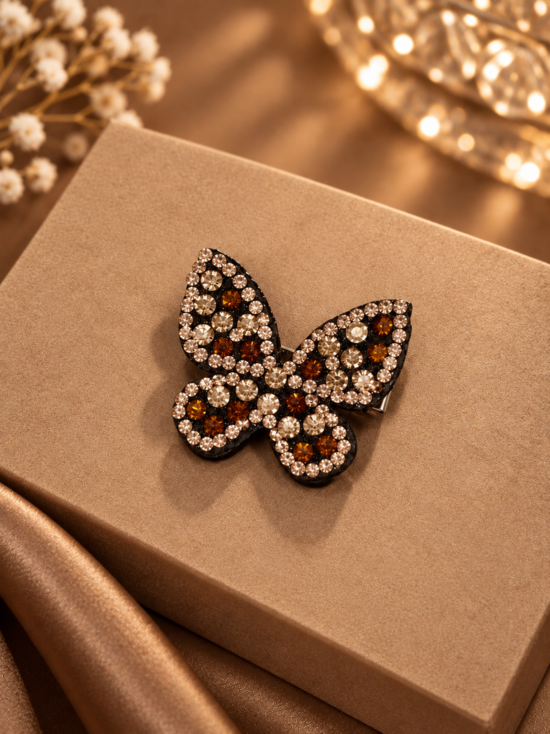 Rhinestone Butterfly Clip (set of 3)