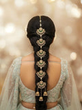 Emerald Kundan Jhumar Braid
