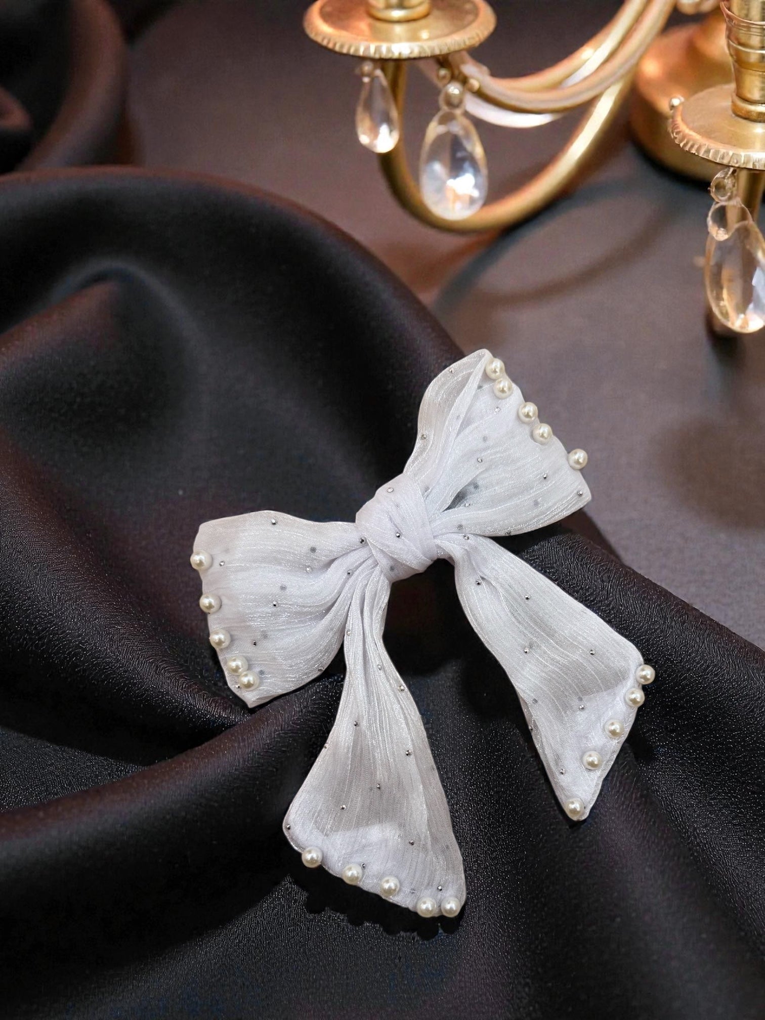 Midnight Pearl bow