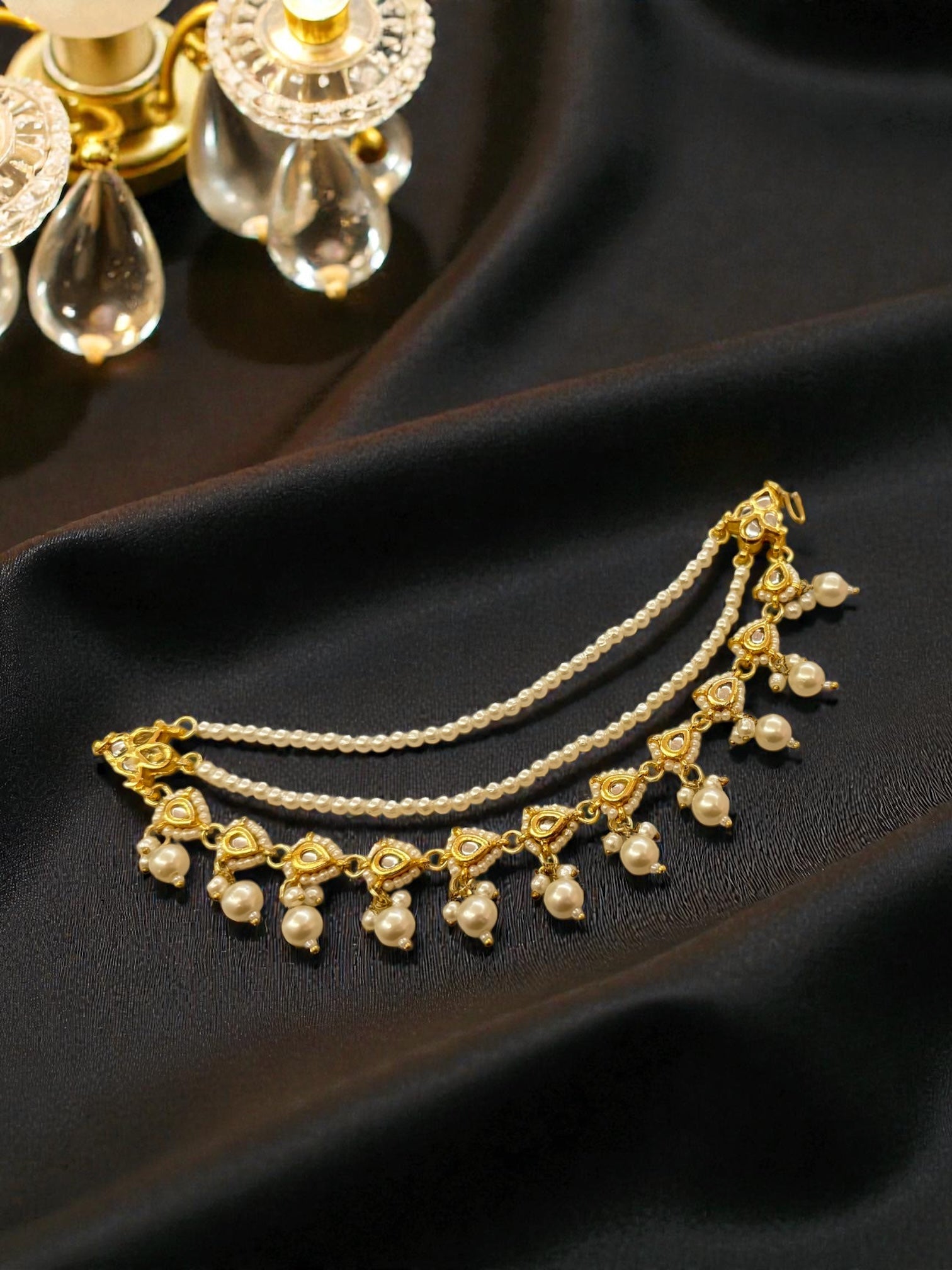 Rani Pearl dual tone ear chain