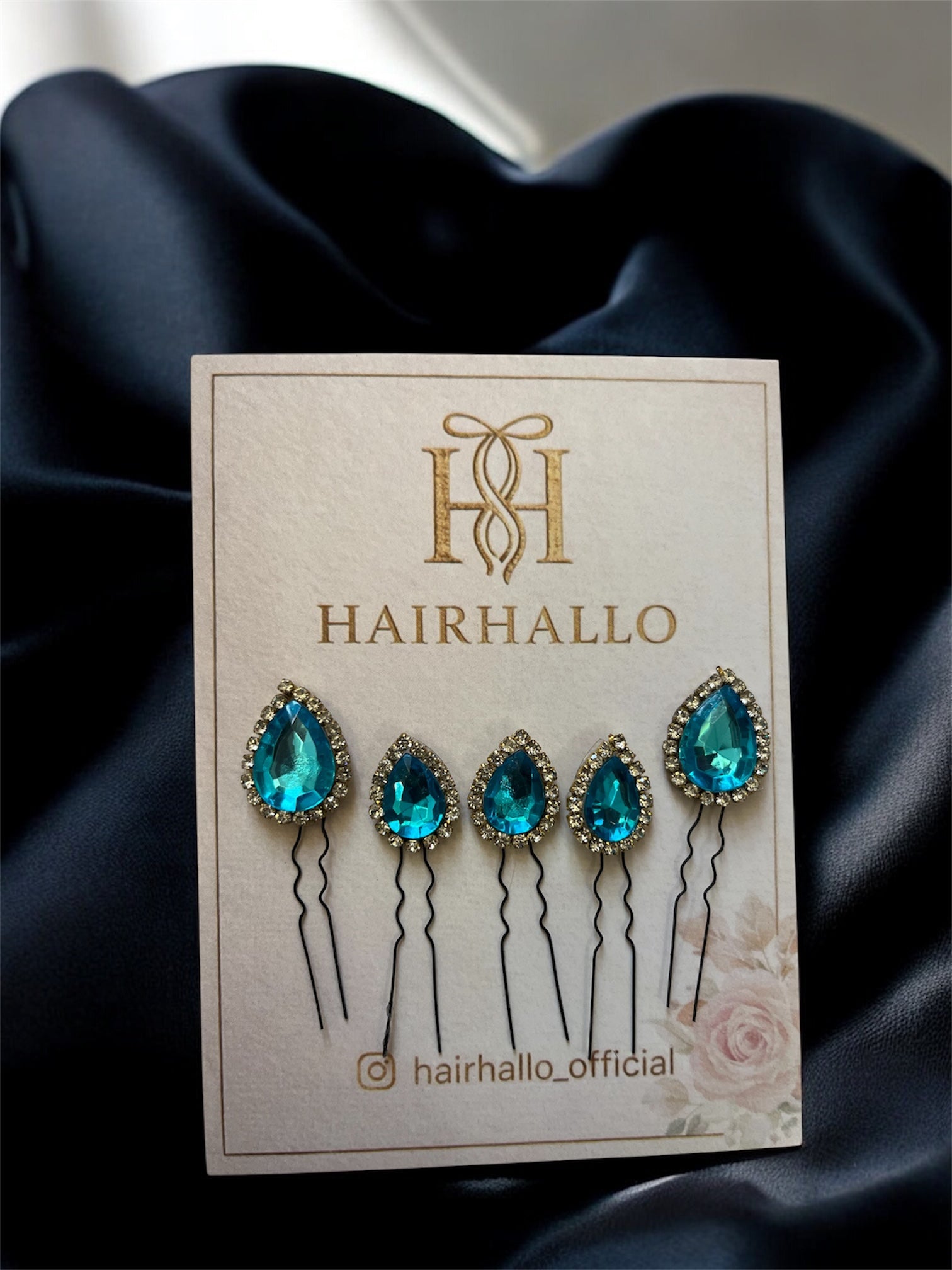 Crystal Droplet Pin {set of 5}