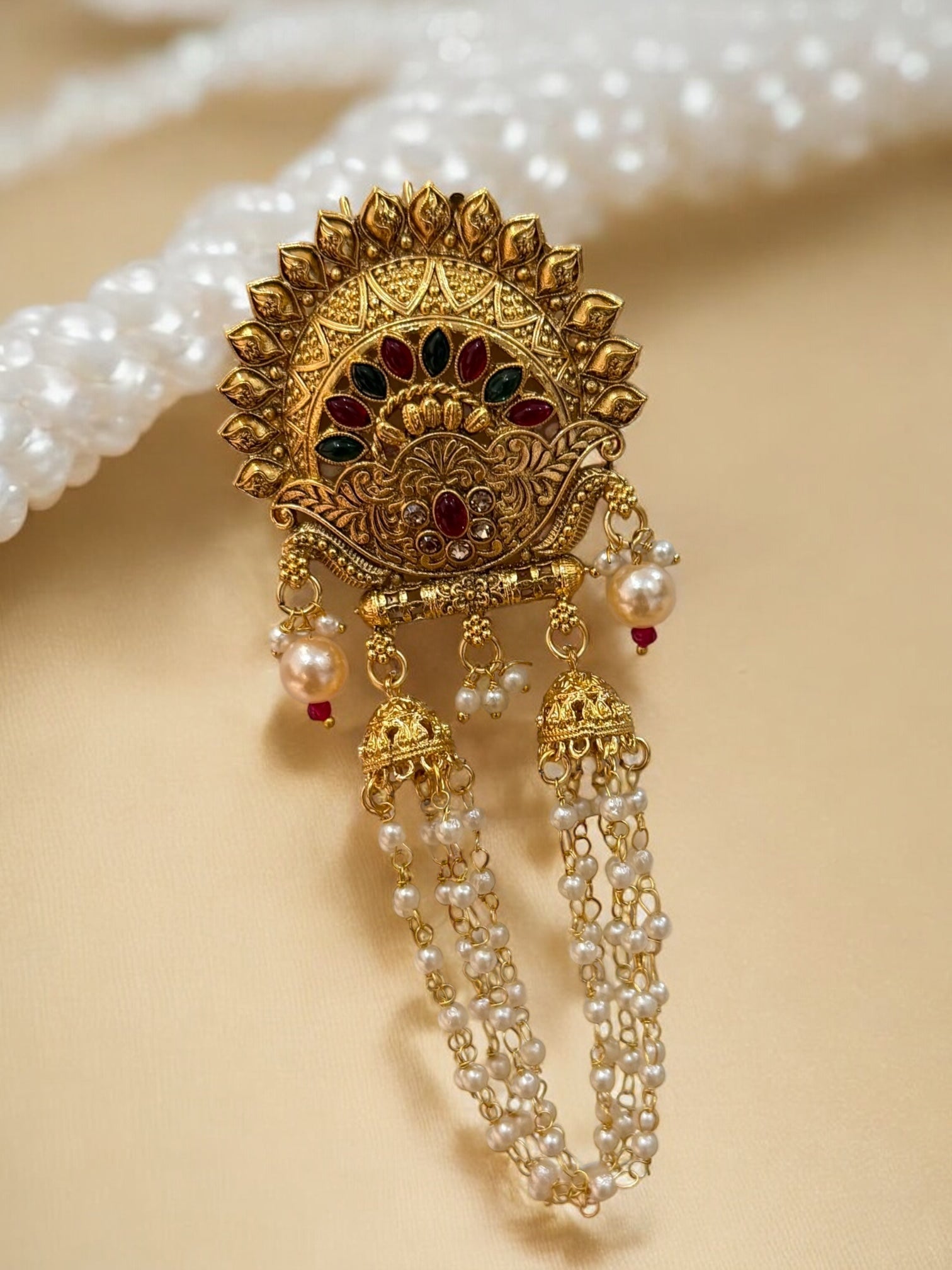 Maharani Pearl Jadau Pin (1)