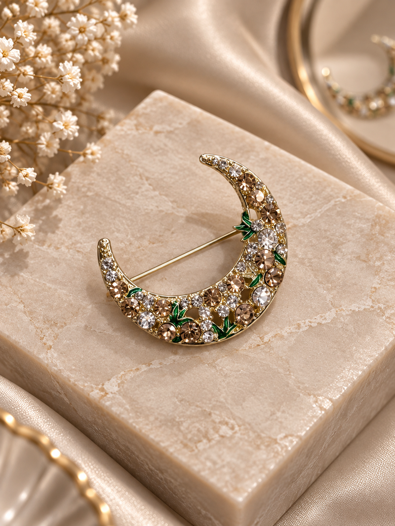 Floral moon Brooch (1 pc)