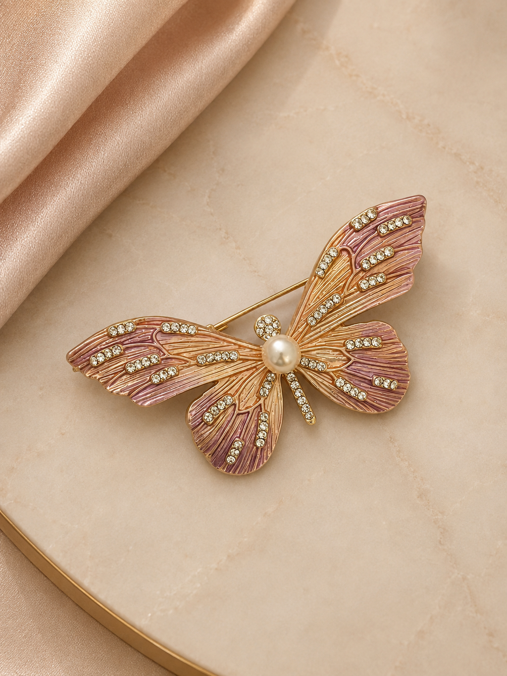 Rosé Butterfly Brooch (1pc)