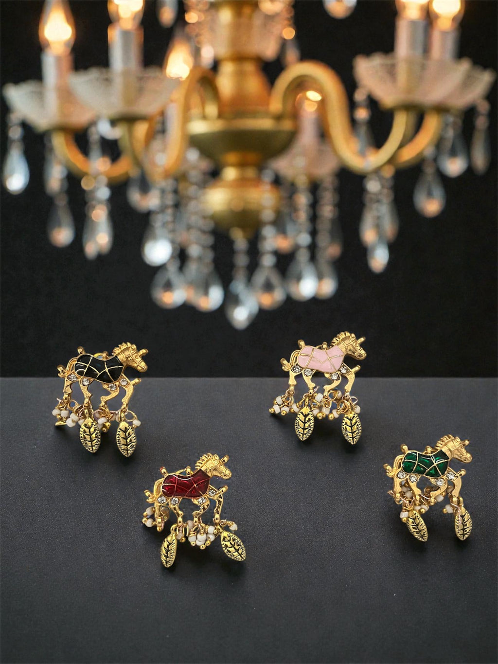 Horse metal charms (set of 4)