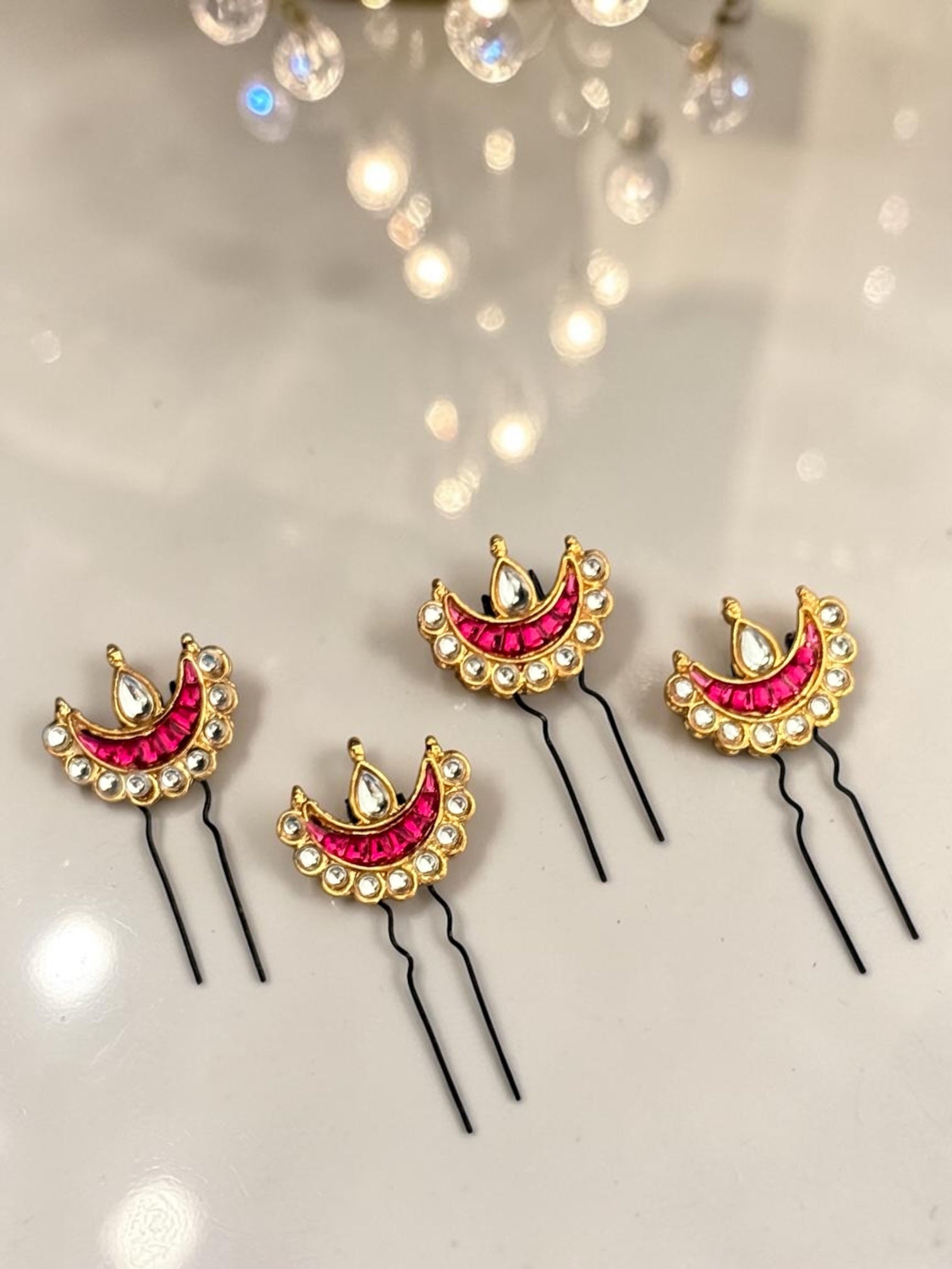 Diya Kundan Pins (set of 4)