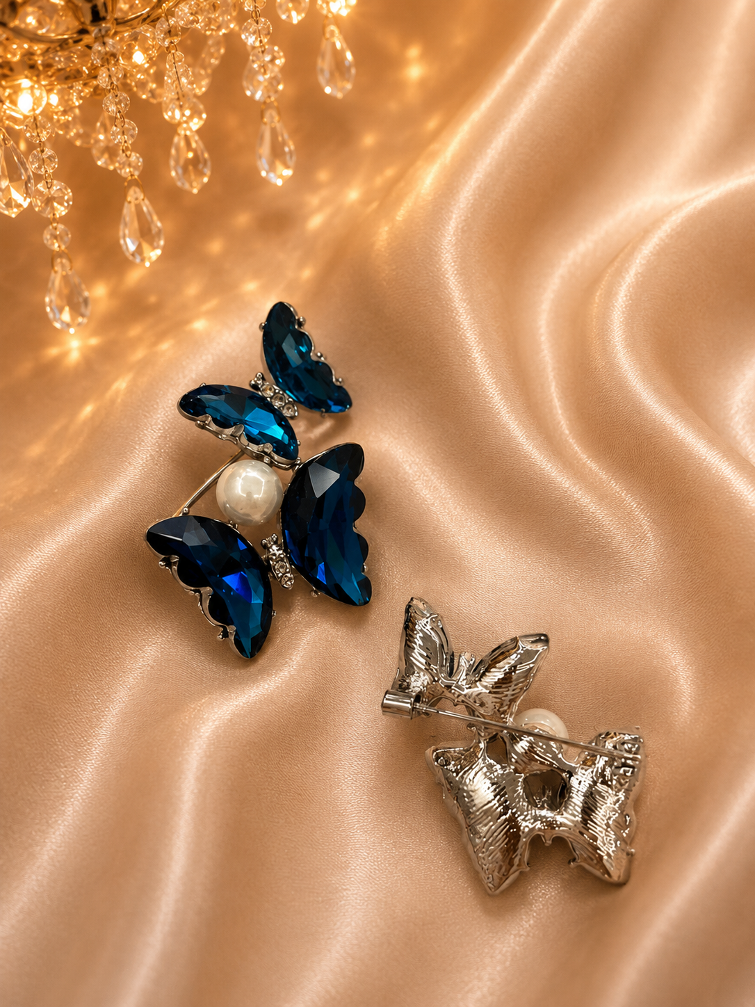 Butterfly Moonstone Brooches (set of 3)
