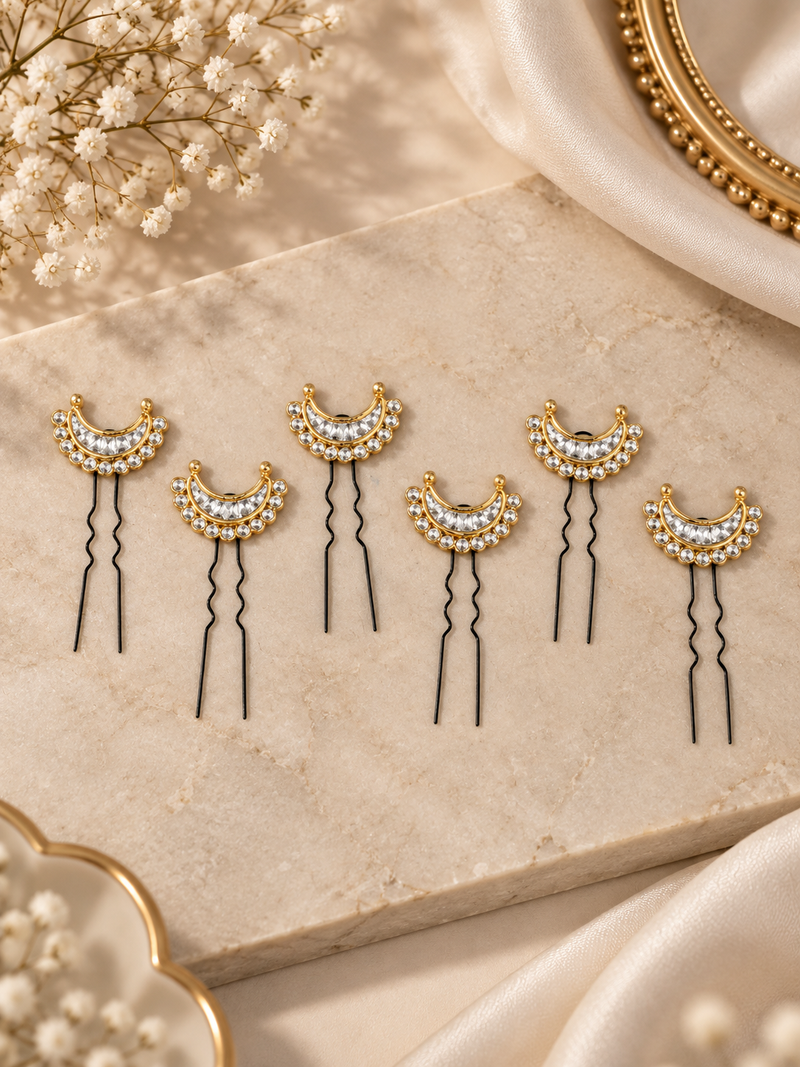 Chaand Kundan Pins (set of 6)