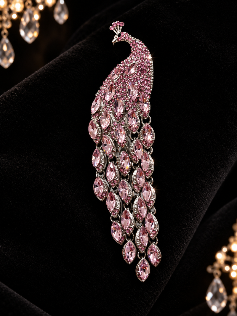 Peocock Rhinestone Clip