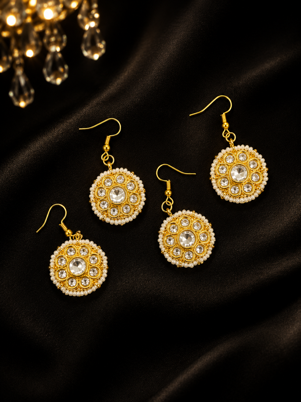 Kundan dual charms (set of 4-reversible)