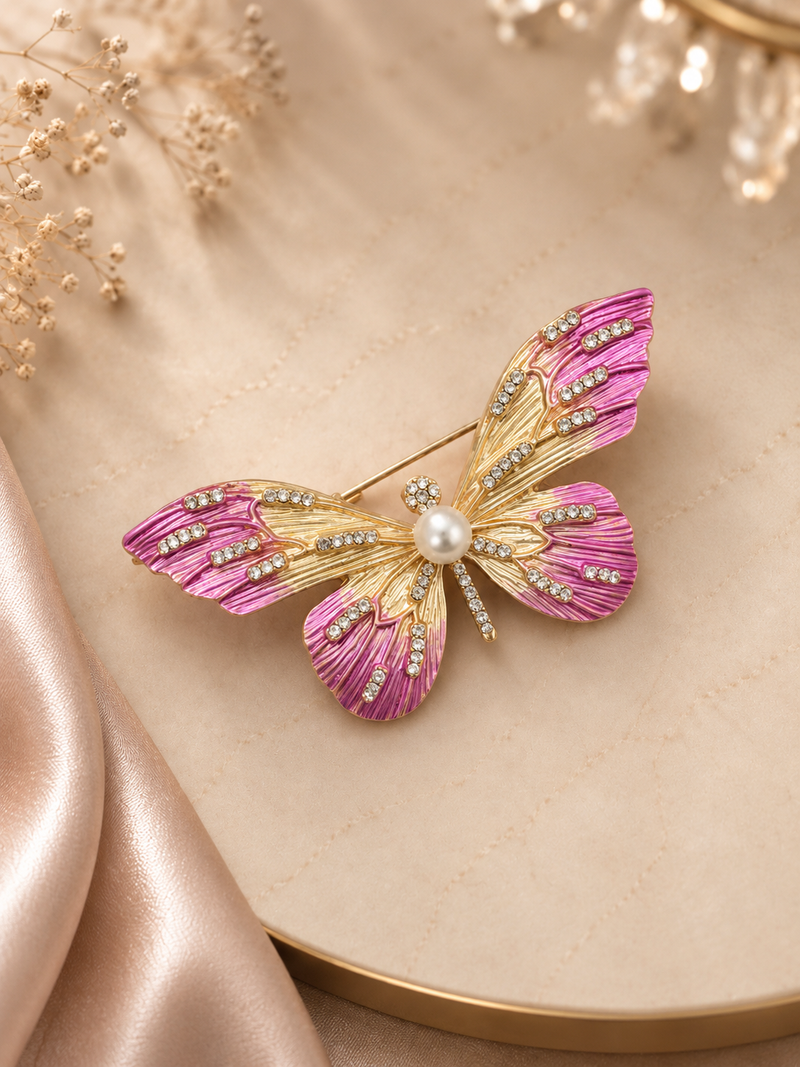 Rosé Butterfly Brooch (1pc)