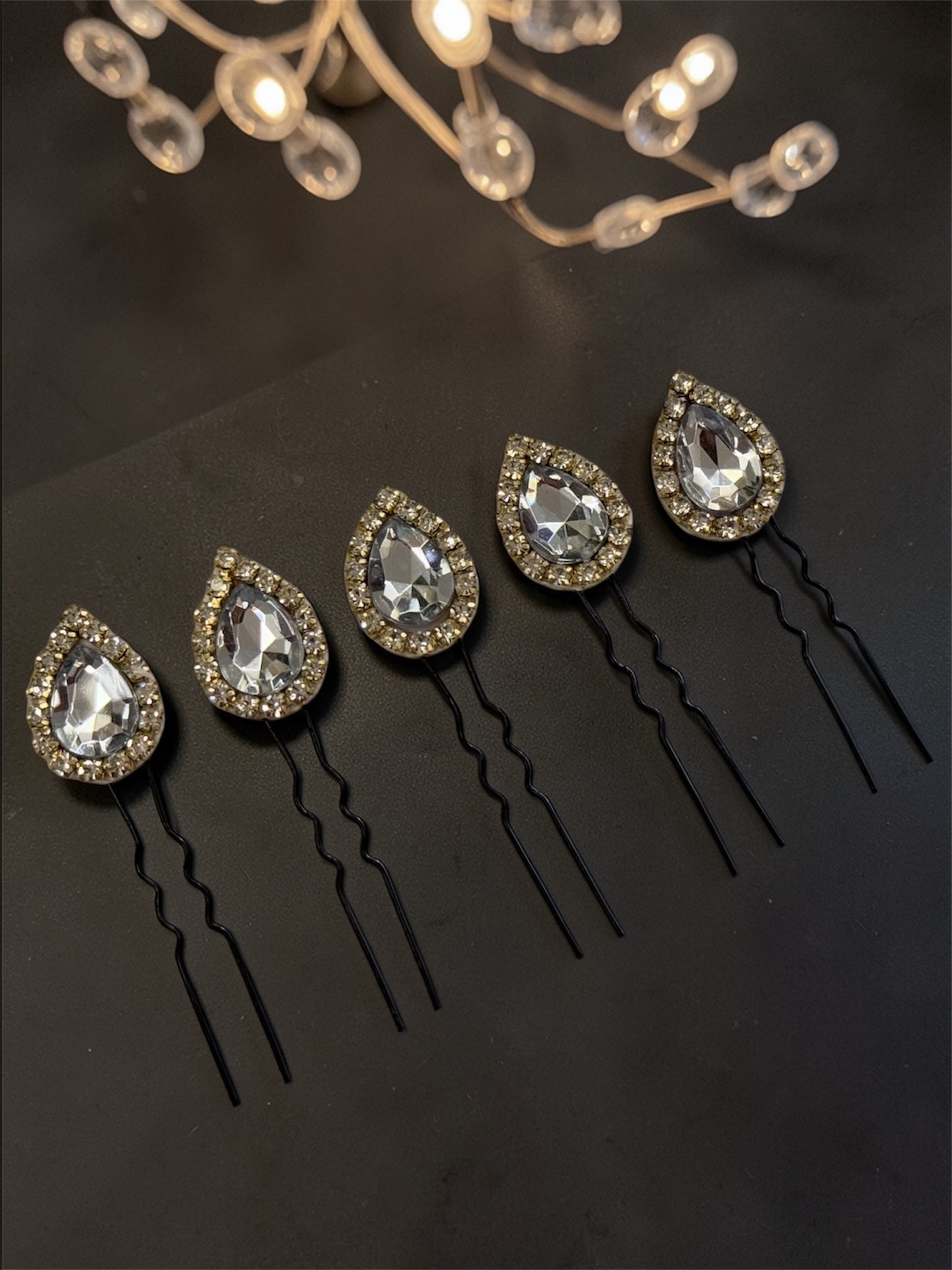 Leaf Crystal Pins (set of 5)