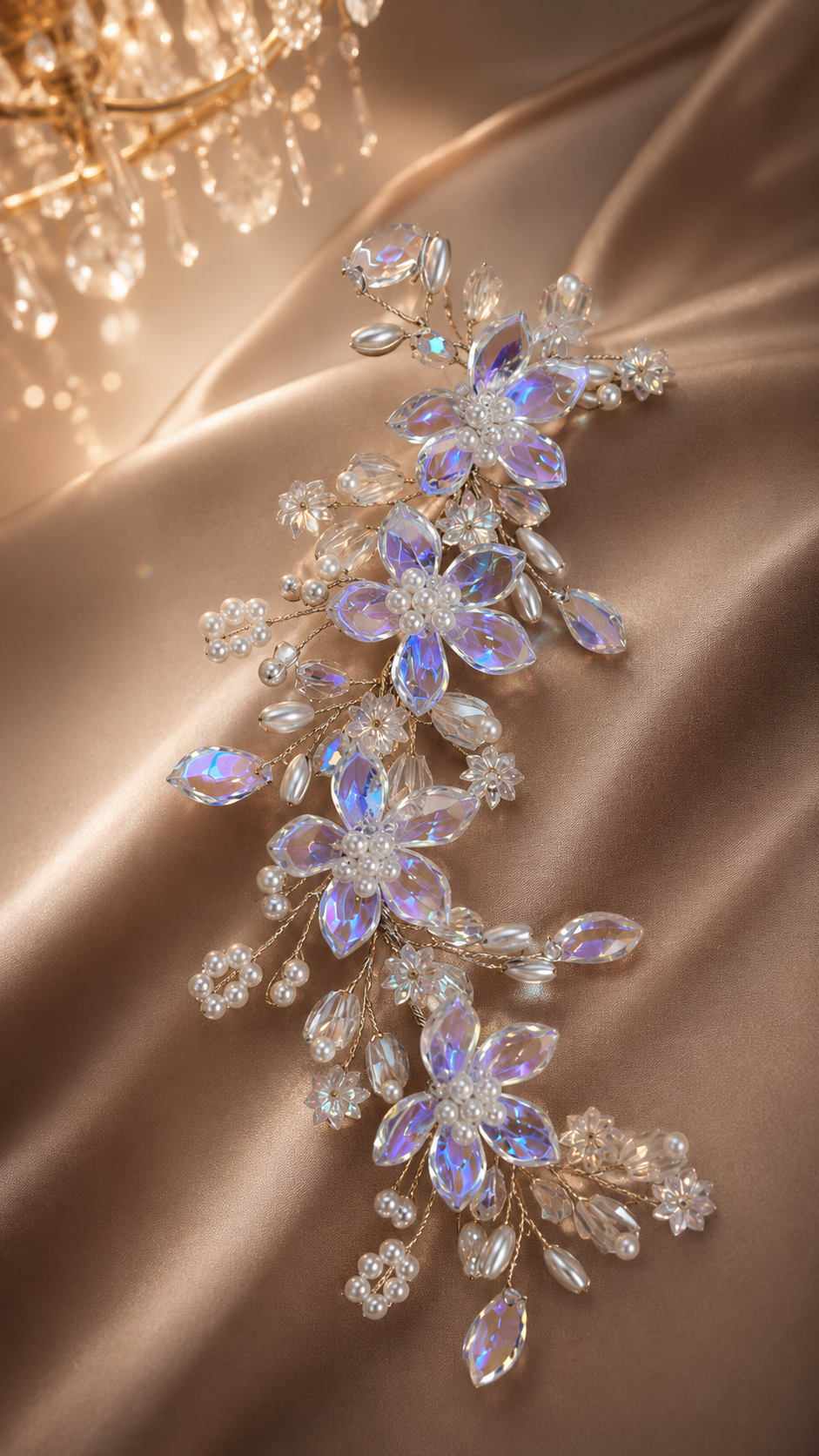 Light-reflecting Floral hair vine