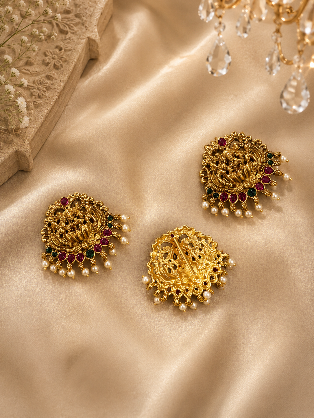 Temple Antique pins (set of 3)