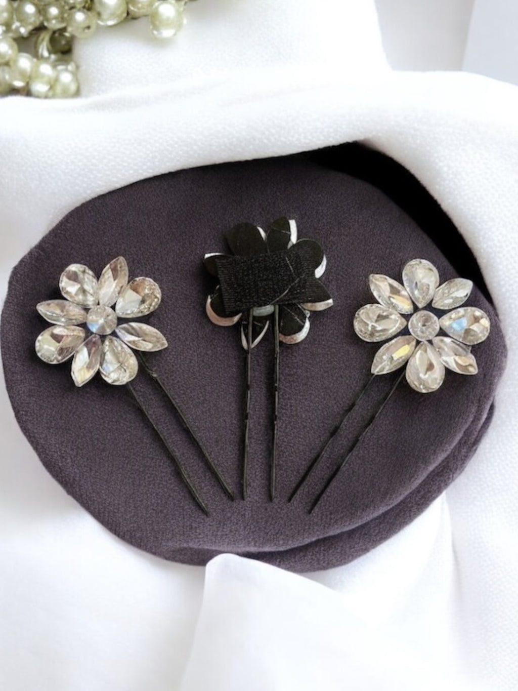 Swarovski Stud Hair Pins [Set of 3]