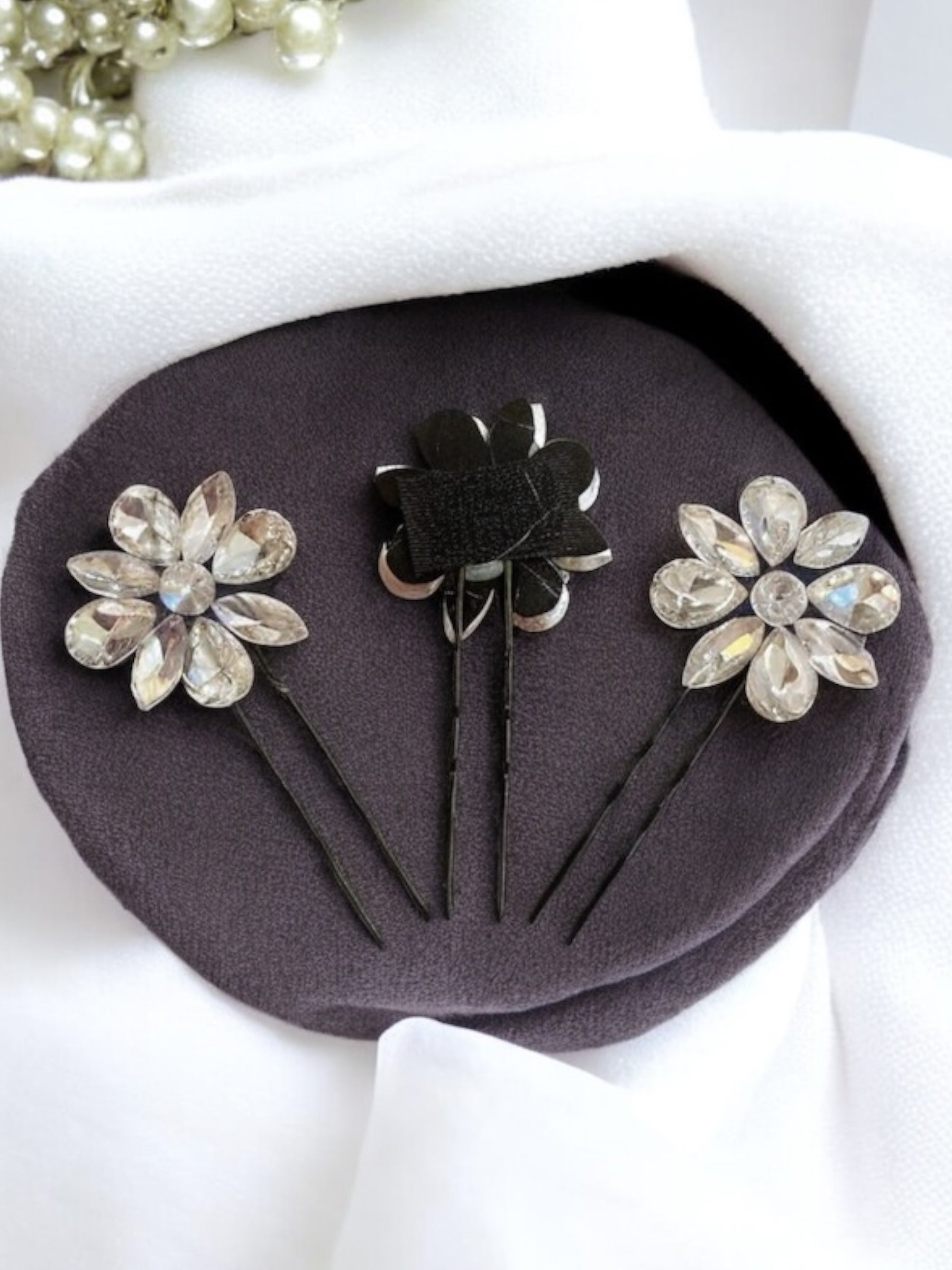 Swarovski Stud Hair Pins [Set of 3]