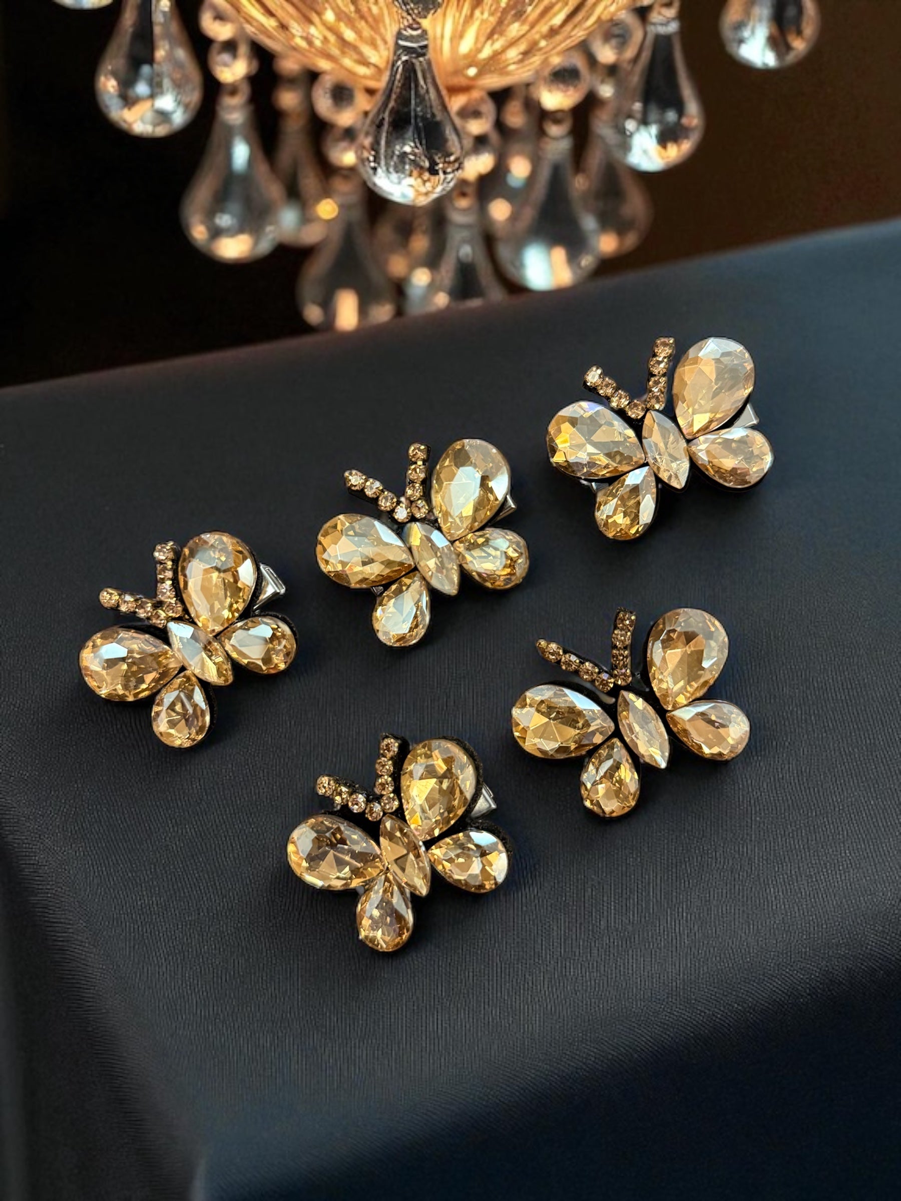 Gemstone Butterfly Hair Clips [Set of 5]