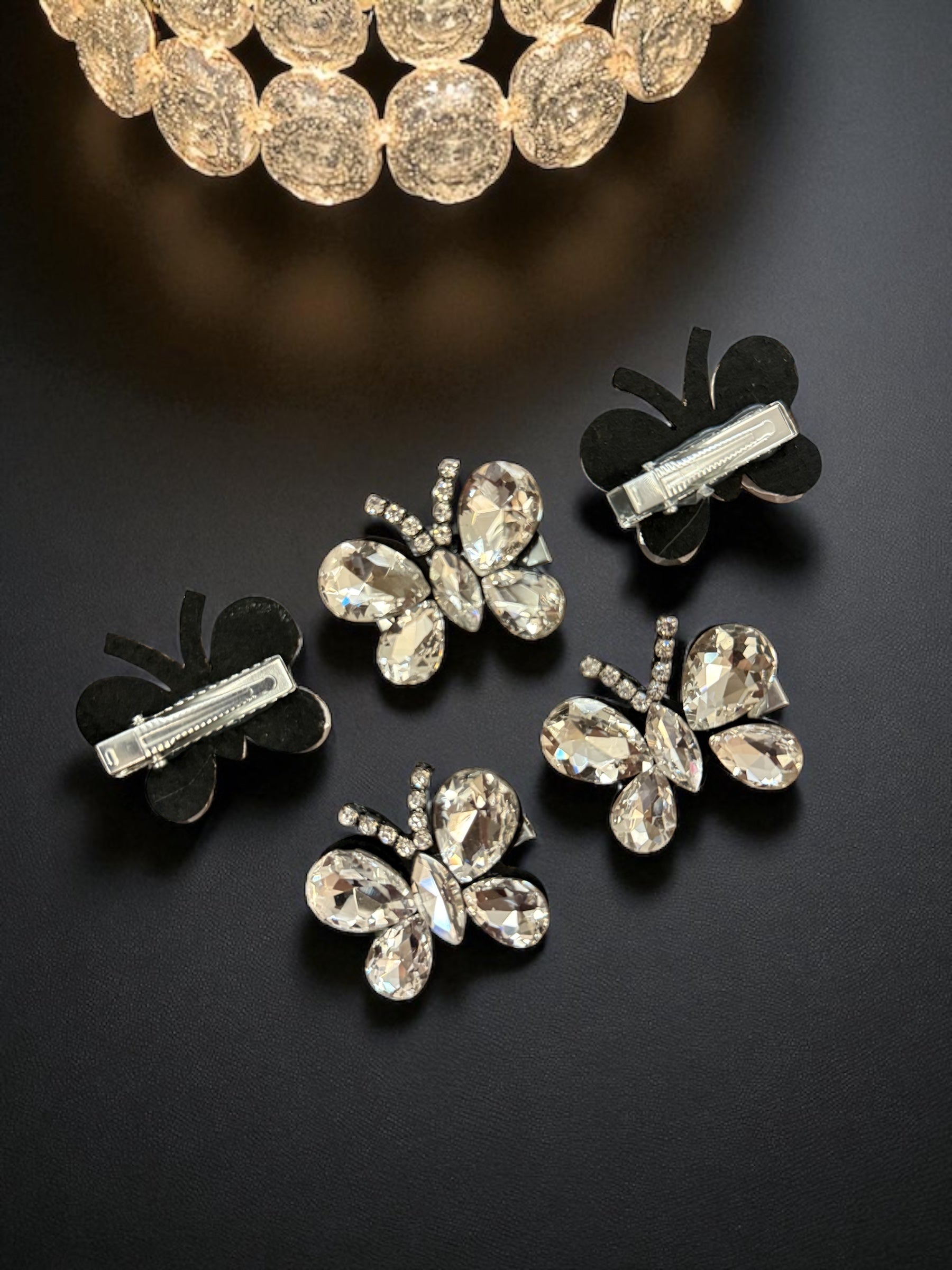 Gemstone Butterfly Hair Clips [Set of 5]