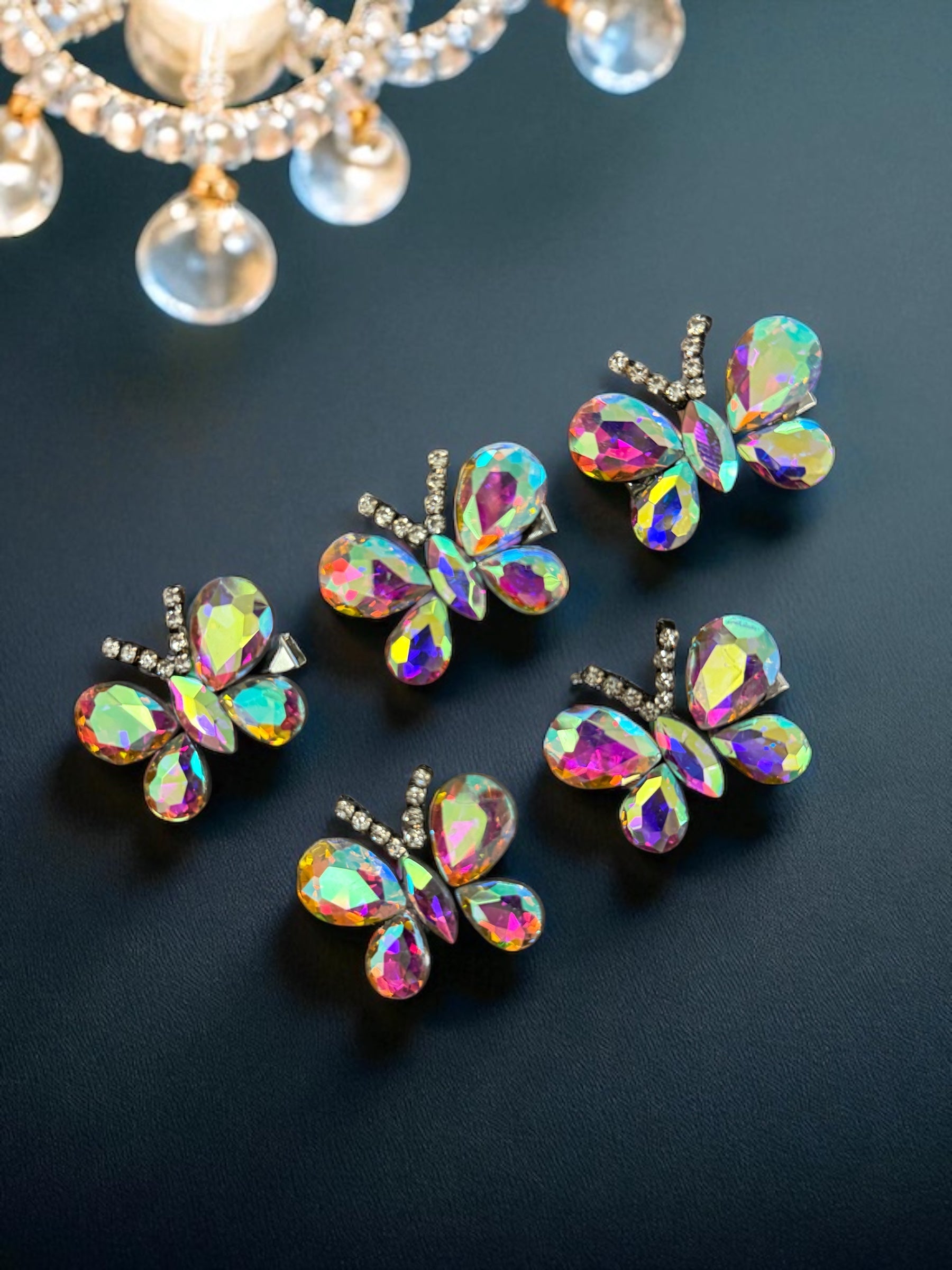 Gemstone Butterfly Hair Clips [Set of 5]