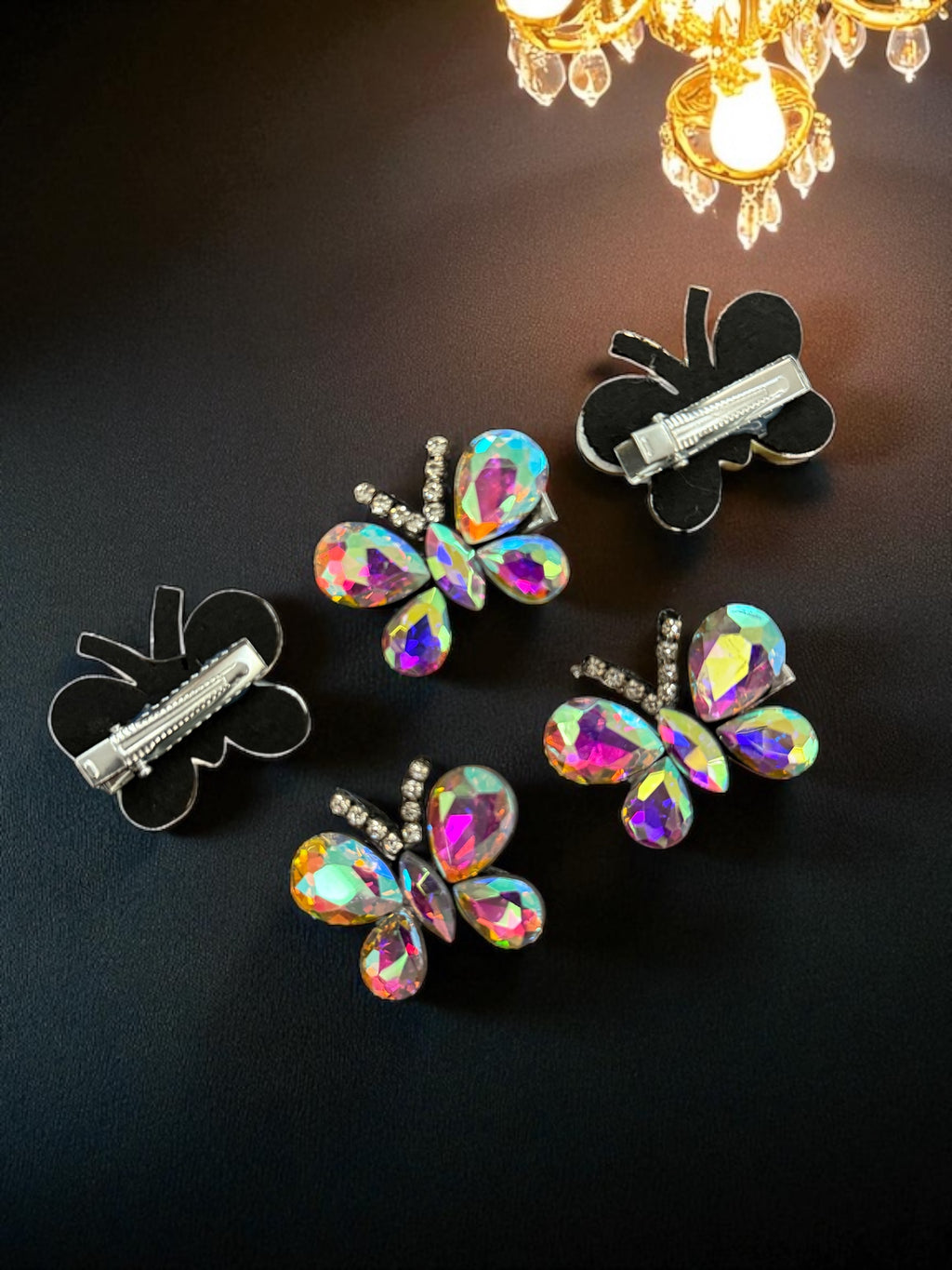 Gemstone Butterfly Hair Clips [Set of 5]