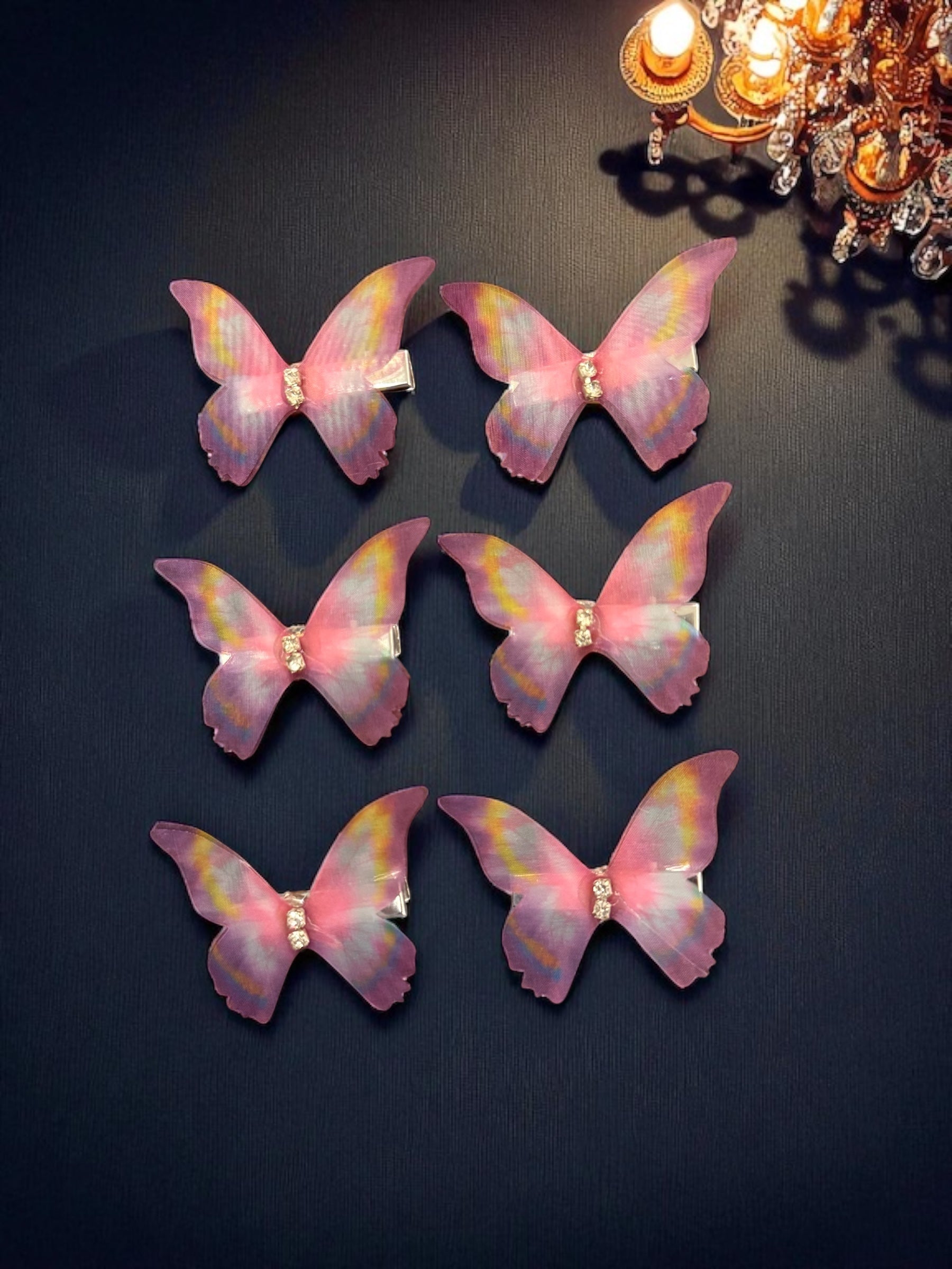 Dreamlight Butterfly Hair Clips – Set of 6 (Assorted Colors)
