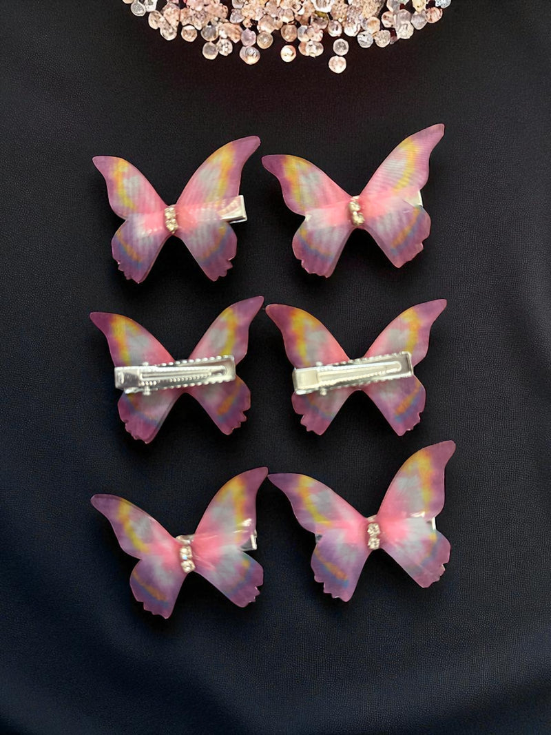 Dreamlight Butterfly Hair Clips – Set of 6 (Assorted Colors)