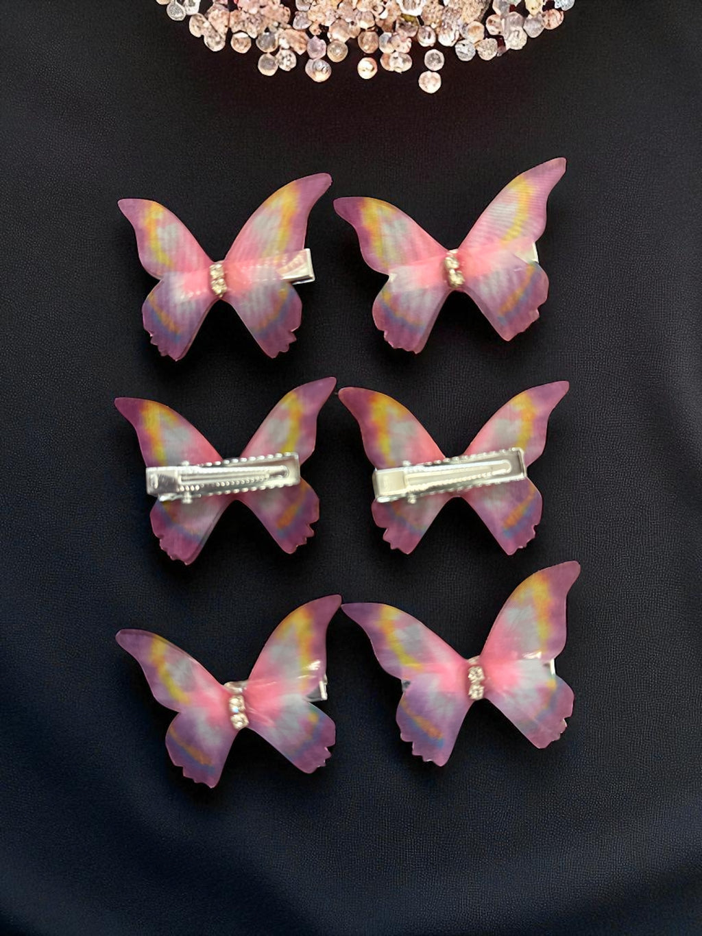 Dreamlight Butterfly Hair Clips – Set of 6 (Assorted Colors)