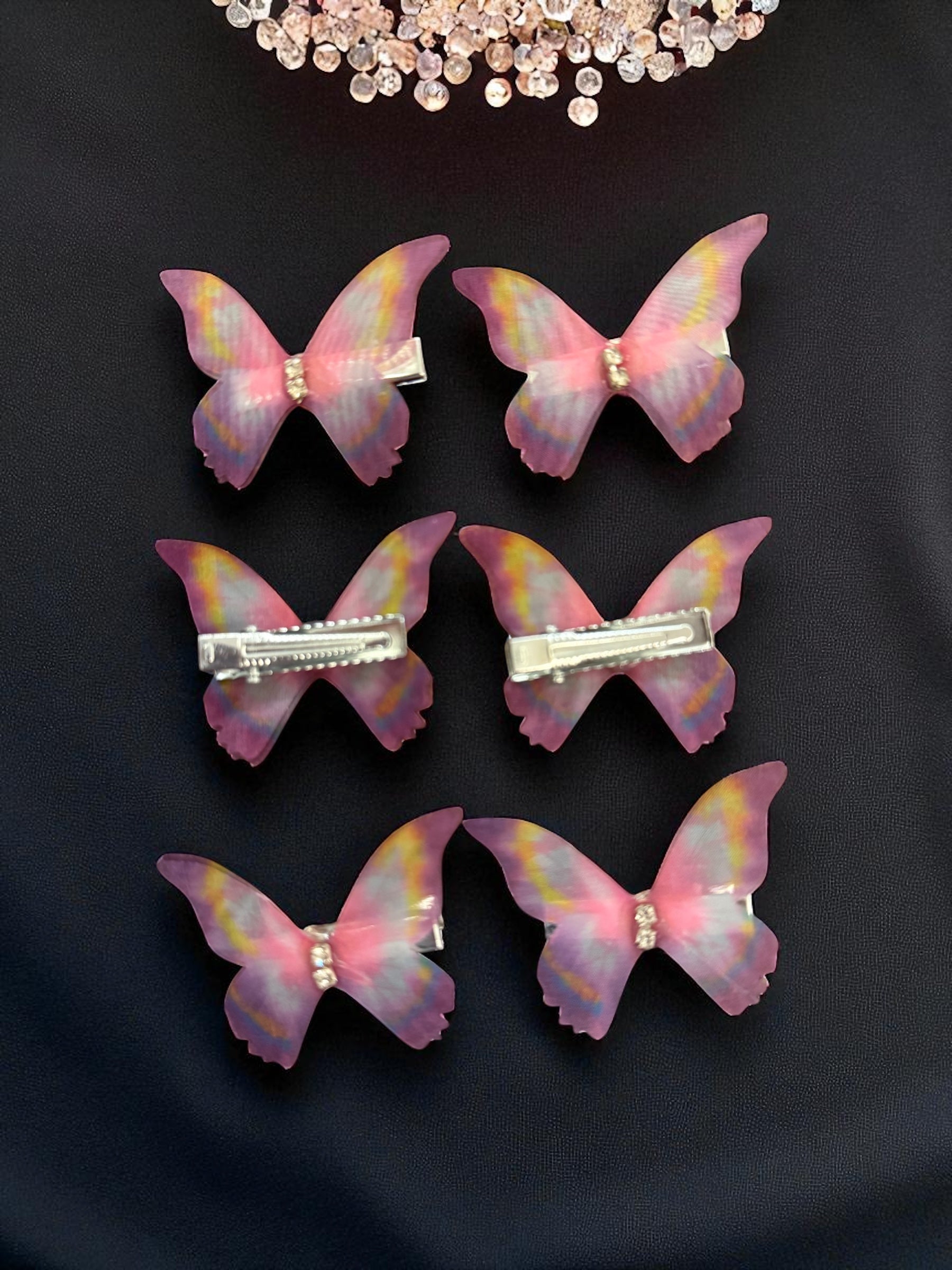 Dreamlight Butterfly Hair Clips – Set of 6 (Assorted Colors)