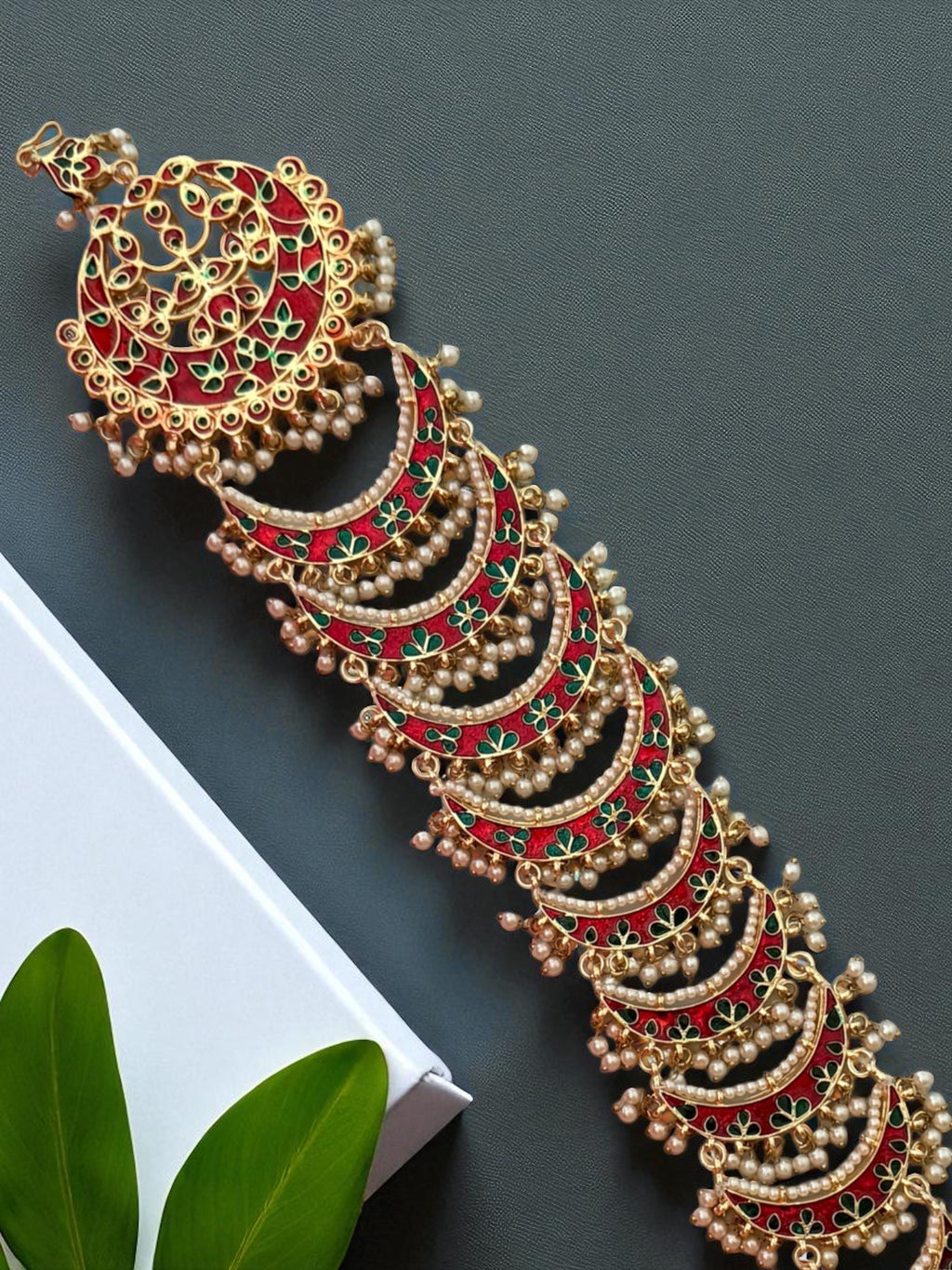 2-in-1 Kundan Bridal Braid – Gold & Meenakari [reversible]