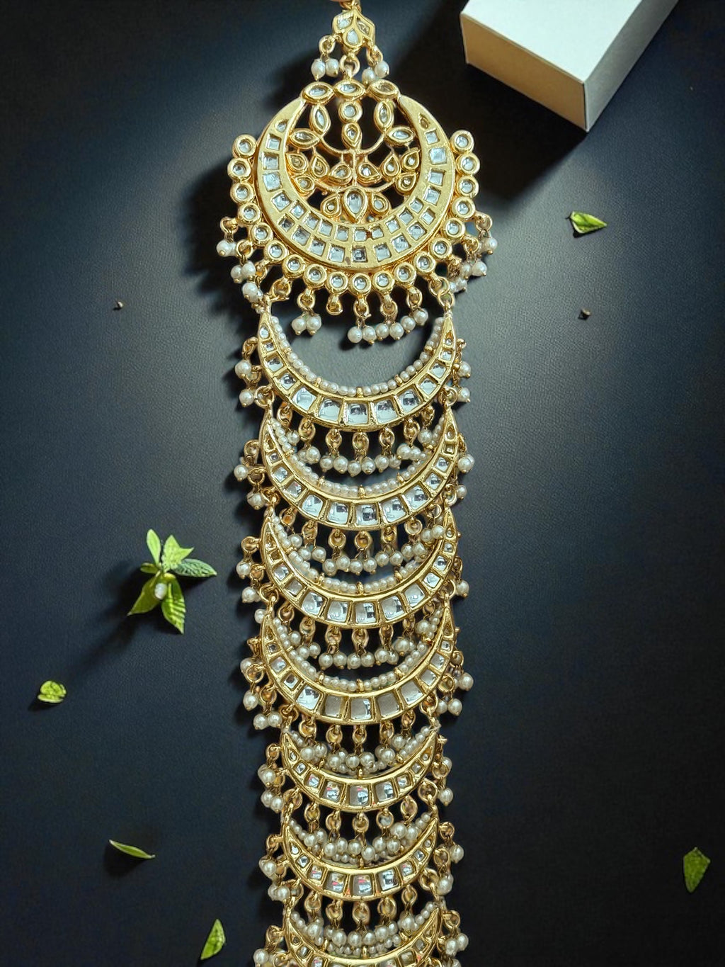 2-in-1 Kundan Bridal Braid – Gold & Meenakari [reversible]