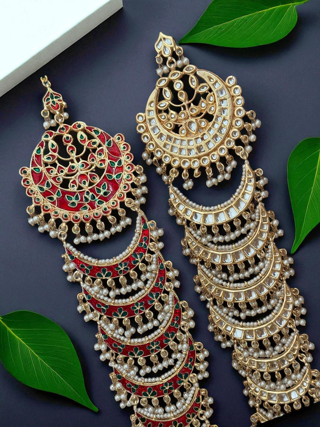 2-in-1 Kundan Bridal Braid – Gold & Meenakari [reversible]