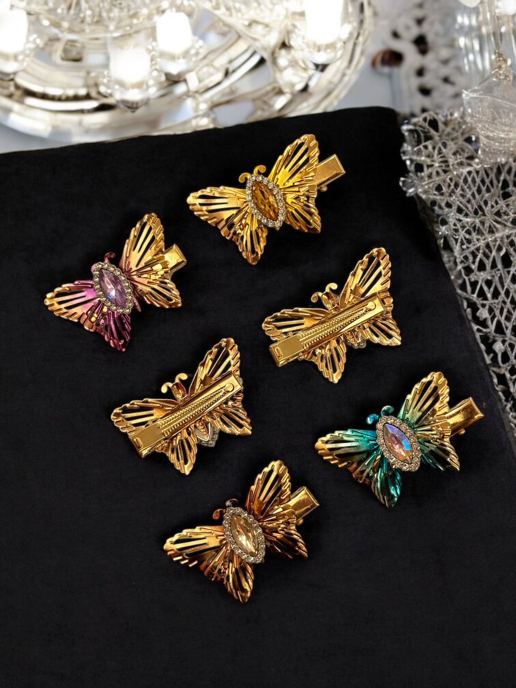 Golden Flutter Clips [pack of 6]