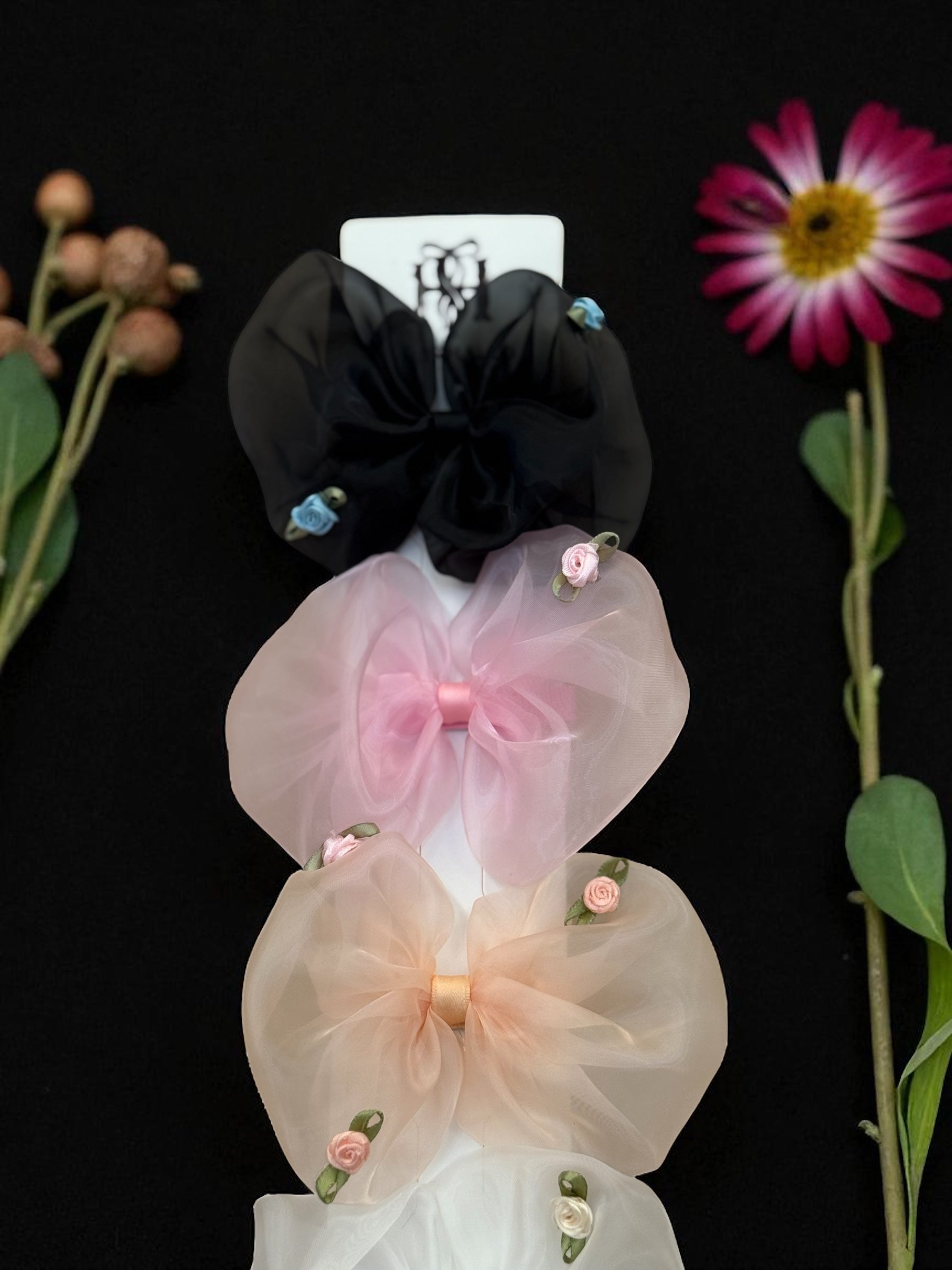 Organza Rose Whisper Bow [1]