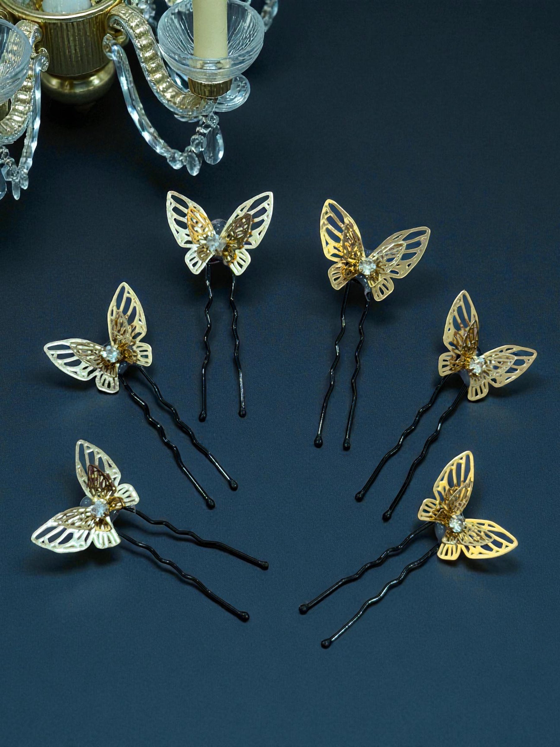 Metal Butterfly Pins [set of 6]