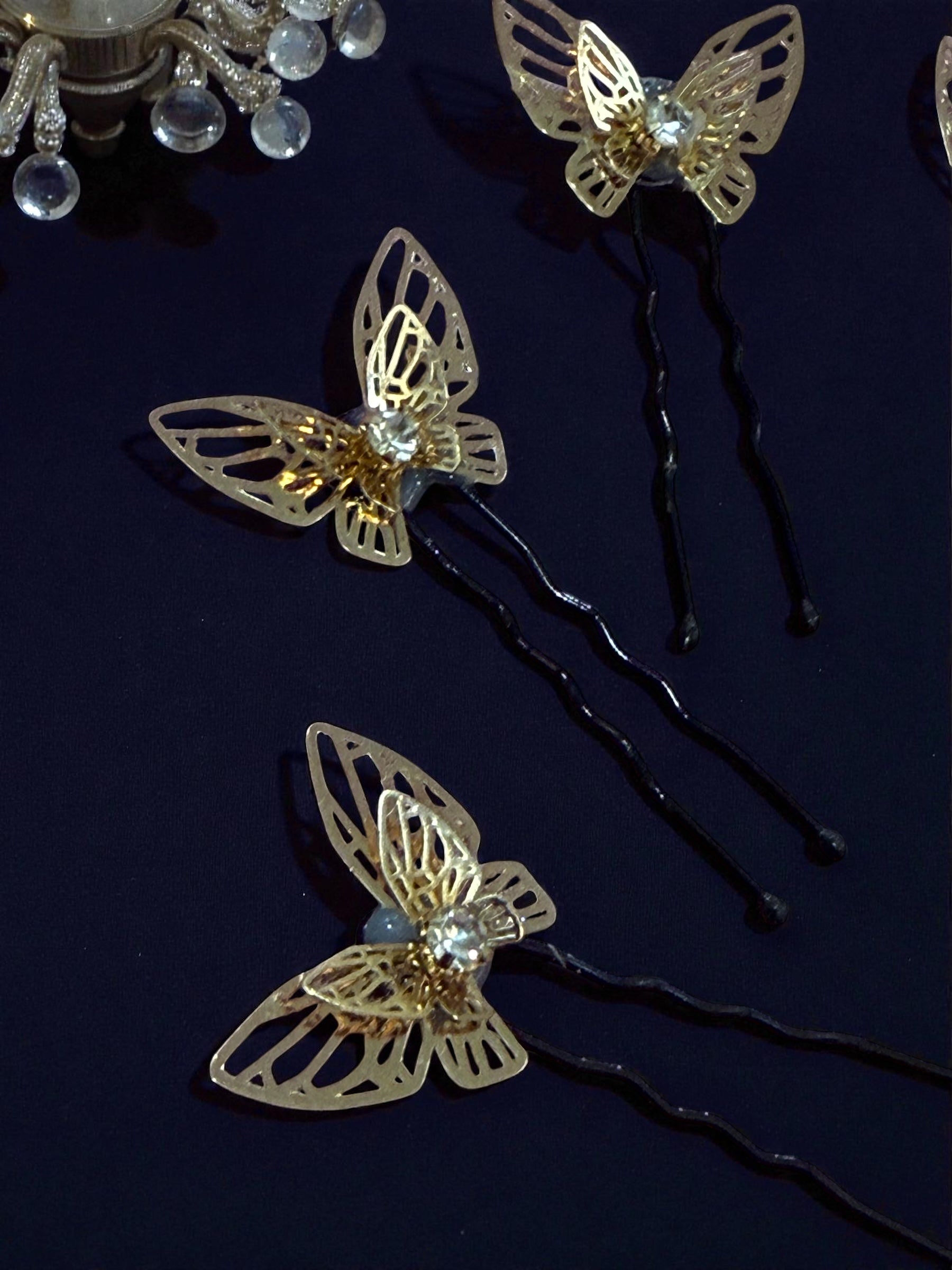 Metal Butterfly Pins [set of 6]