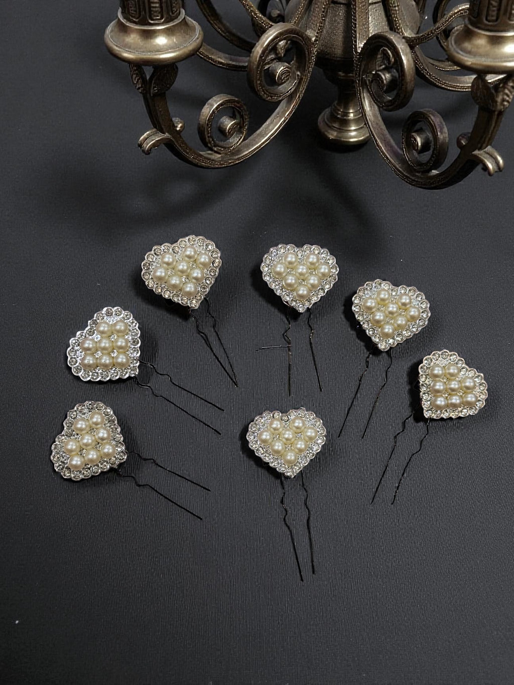 Pearly Heart Pin [set of 7]