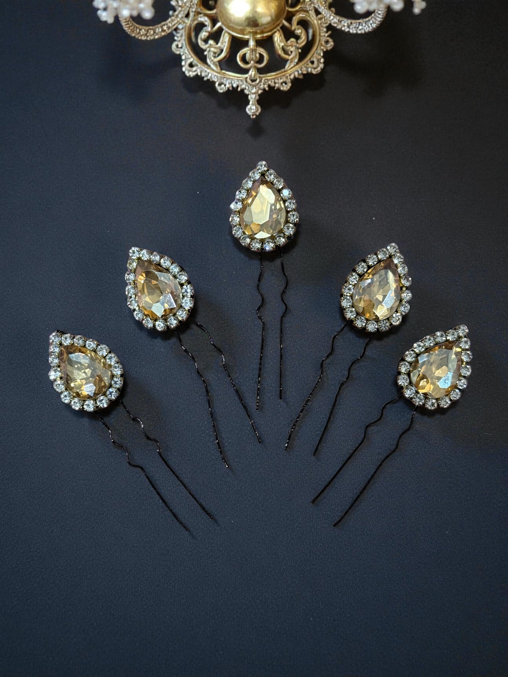Crystal Droplet Pin {set of 5}