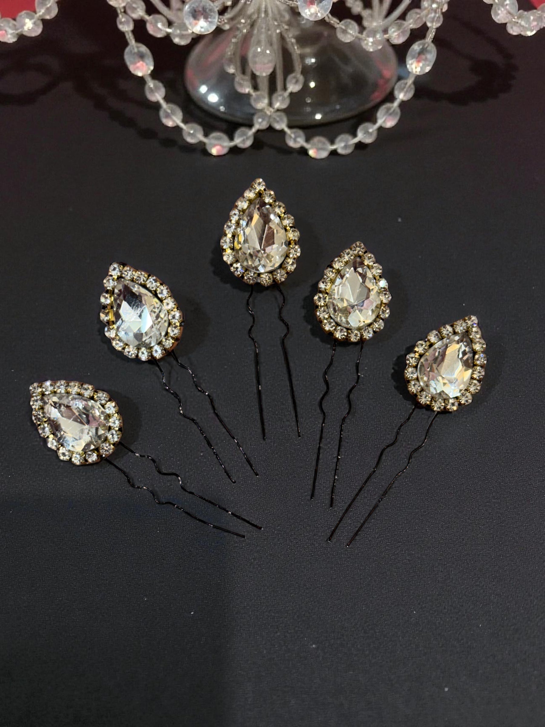 Crystal Droplet Pin {set of 5}