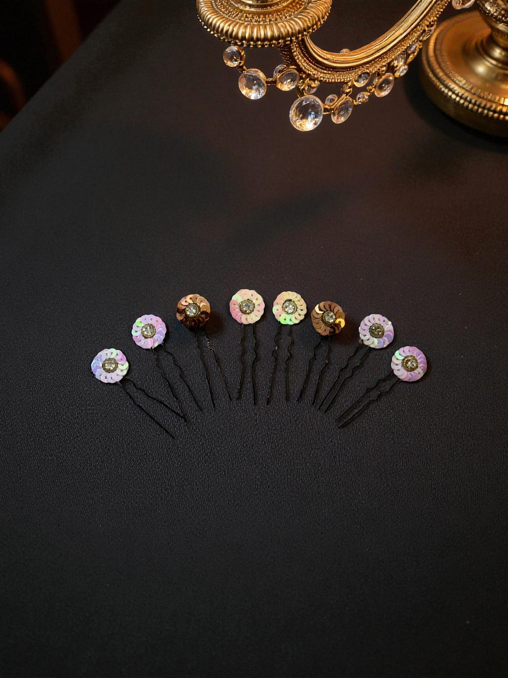 Mini Floral Pins {set of 8}- Multicolour