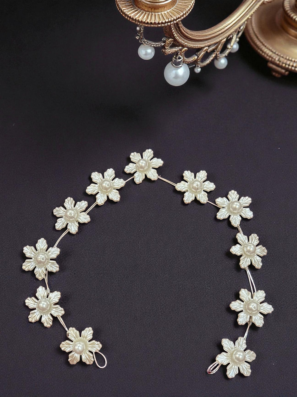 White floral Pearl Band