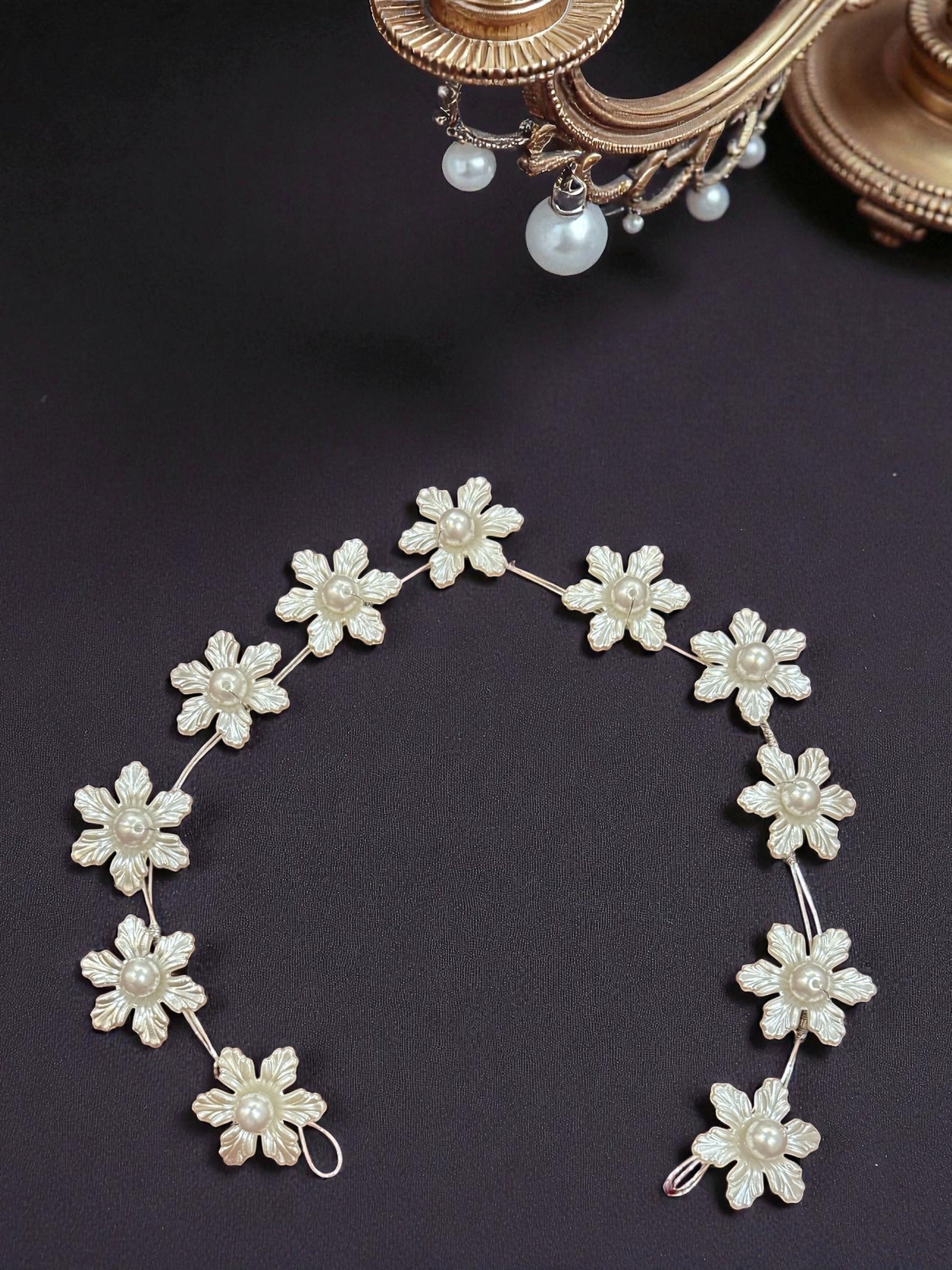 White floral Pearl Band