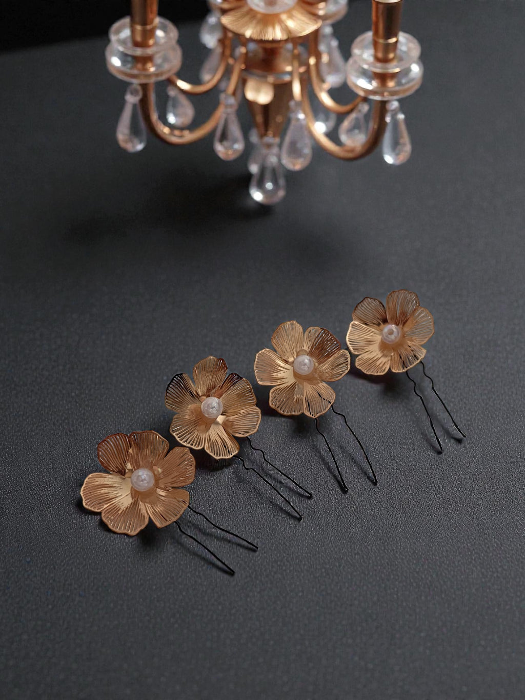 Halo Flower Hair Pins [set of 4]