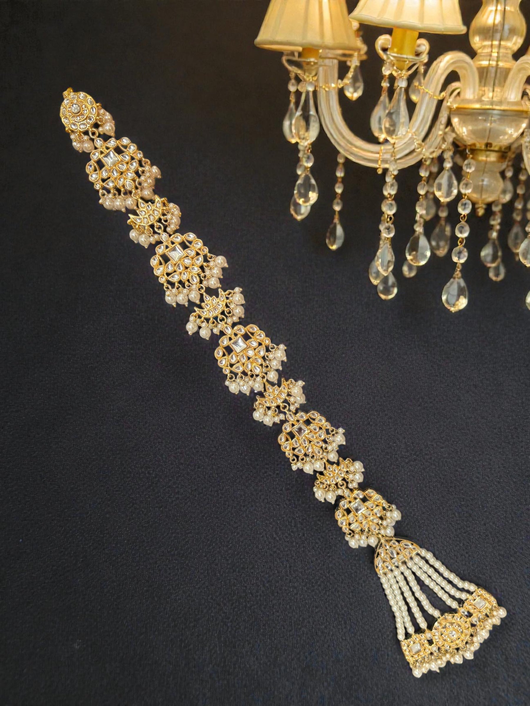 Saanjh Kundan Braid with Ear chain