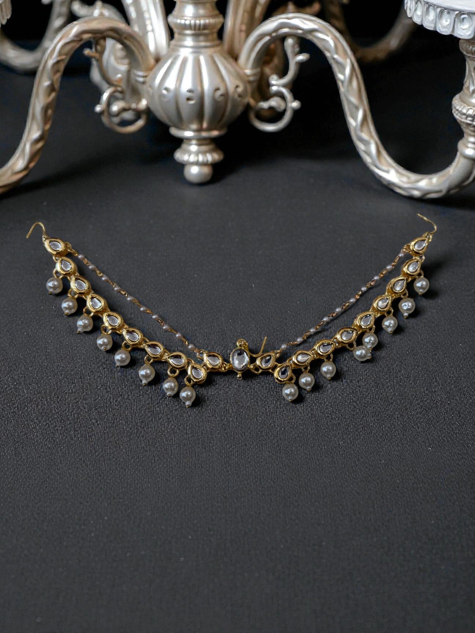 Saanjh Kundan Braid with Ear chain